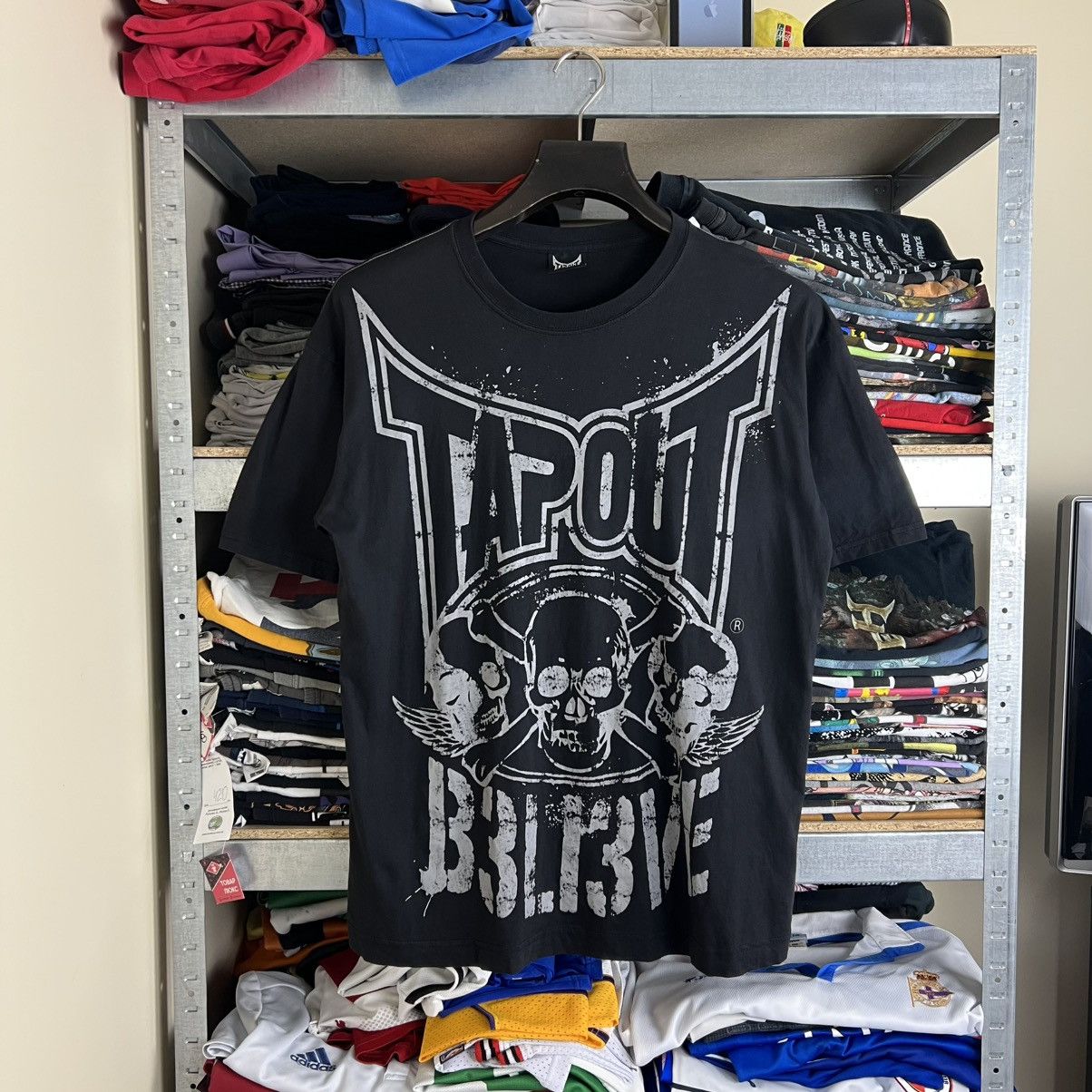 Vintage Rare! Tapout Believe Vintage Big Logo Tee Skull 00s Size US XL / EU 56 / 4 - 1 Thumbnail