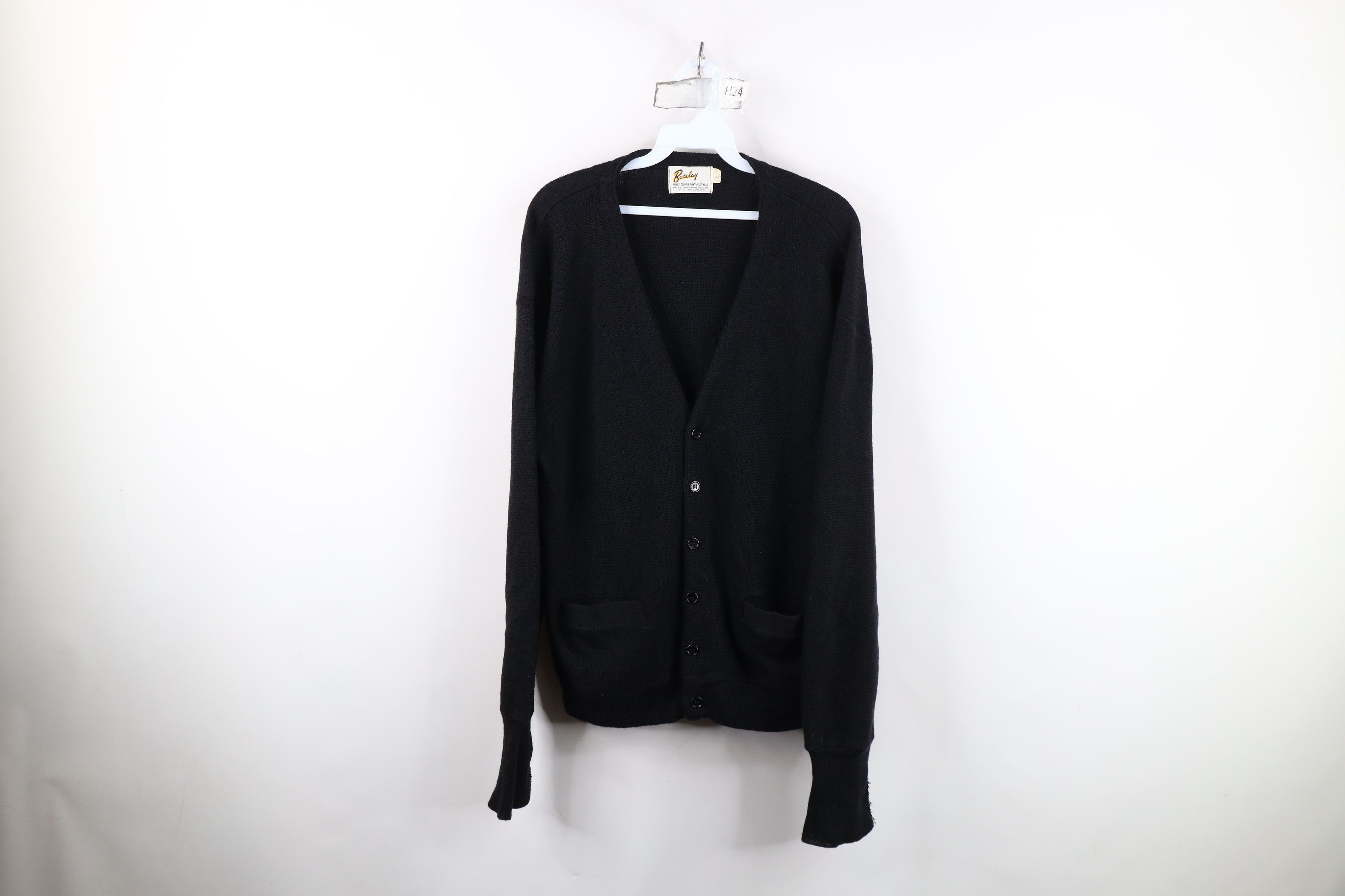 Vintage Vintage 50s Streetwear Button Cardigan Sweater Black USA Size US L / EU 52-54 / 3 - 1 Thumbnail