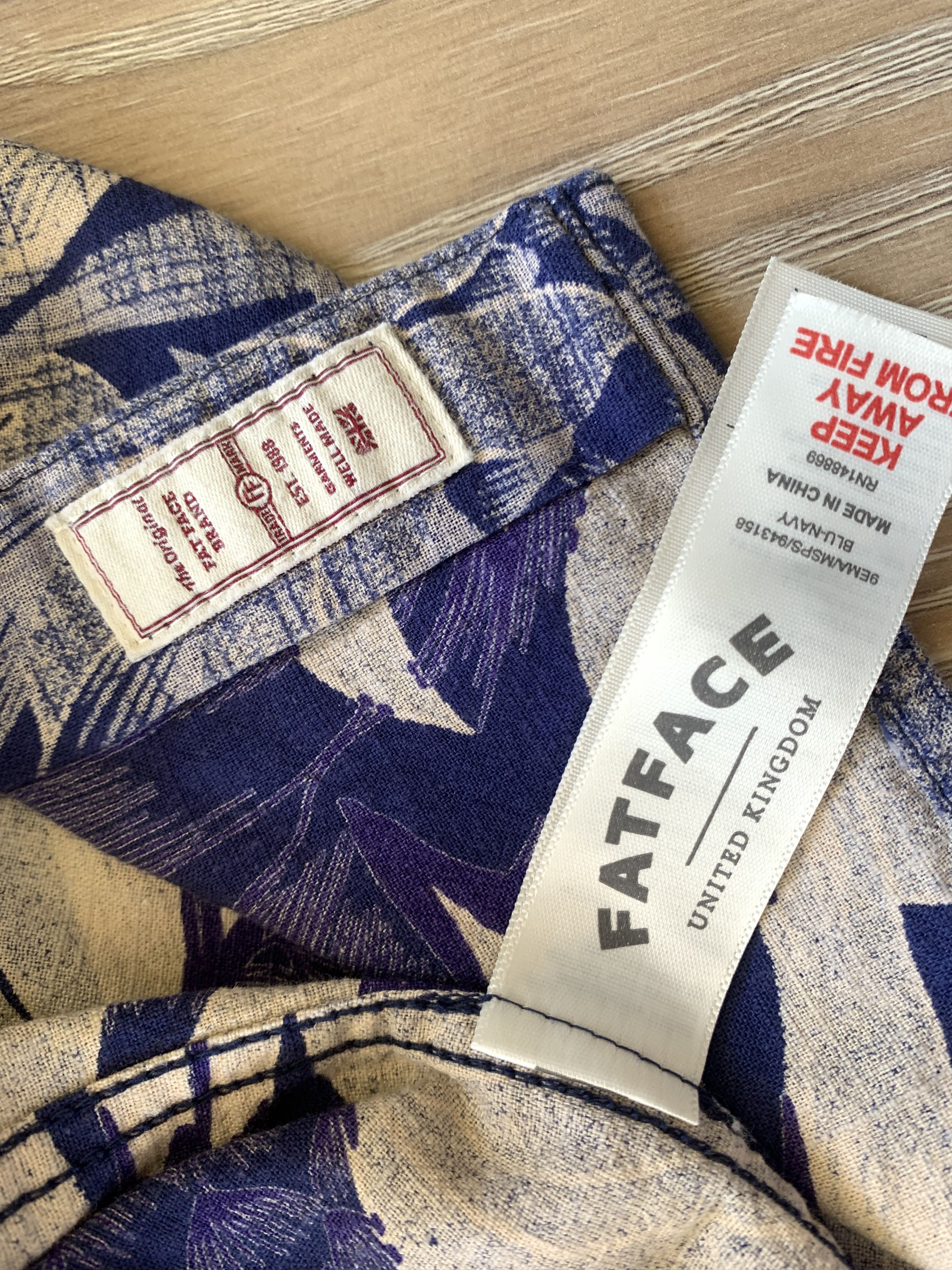 FatFace Fat Face Mens Cotton Hawaiian Shirt Size US S / EU 44-46 / 1 - 6 Thumbnail