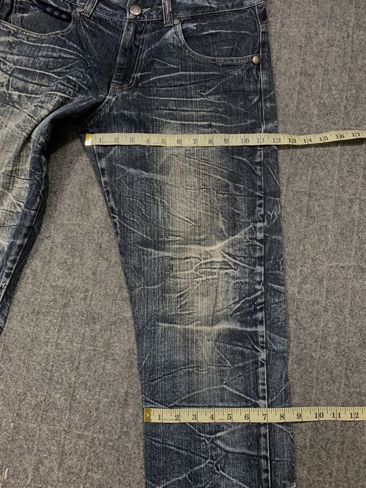 Japanese Brand Jack Serika Whisker Indigo Denim Straight Leg Zipper Pocket Size US 35 - 11 Thumbnail