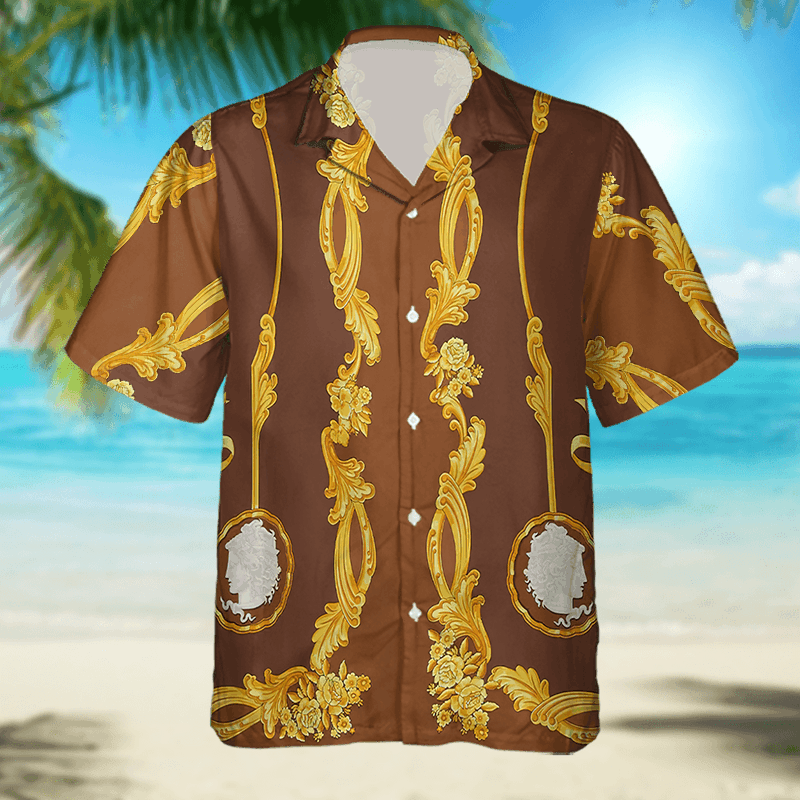 The Unbranded Brand Cameo Print Shirt, Vintage Baroque Short Sleeve Shirt Size US S / EU 44-46 / 1 - 5 Thumbnail