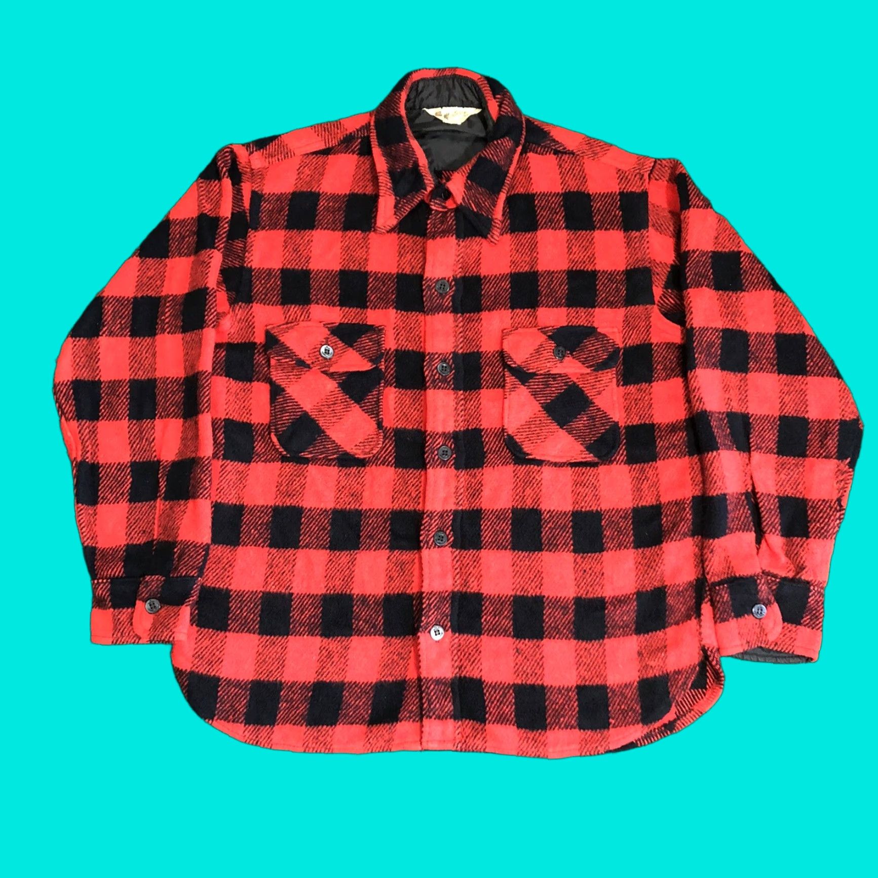 Vintage VINTAGE Monterey Mens Shirt Plaid Flannel Wool Red Black M USA Made Shirt Size US M / EU 48-50 / 2 - 1 Thumbnail