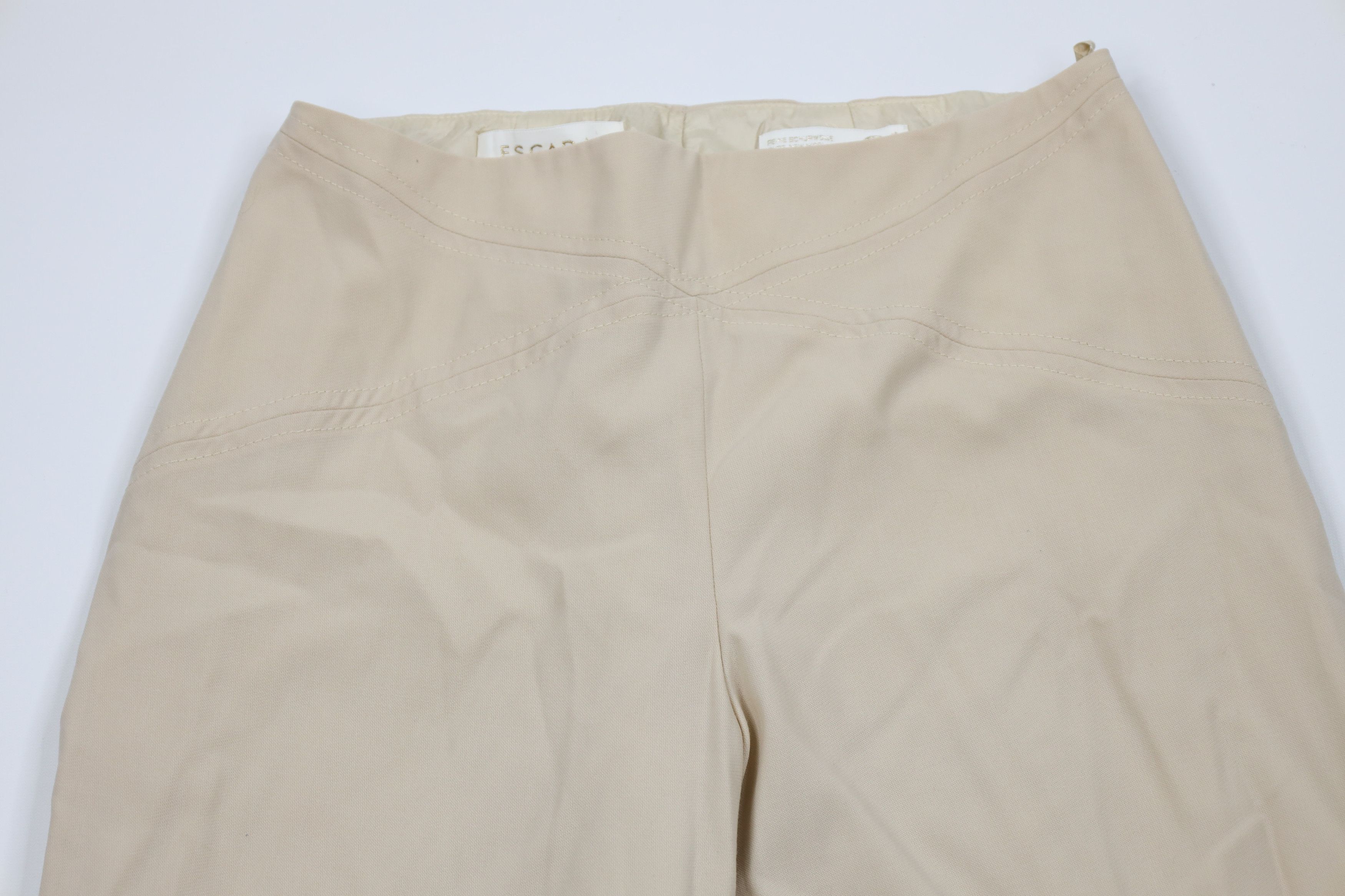 Escada Vintage Escada Knit Flared Wide Leg Pants Trousers Beige Size 38" / US 16 / IT 52 - 2 Thumbnail