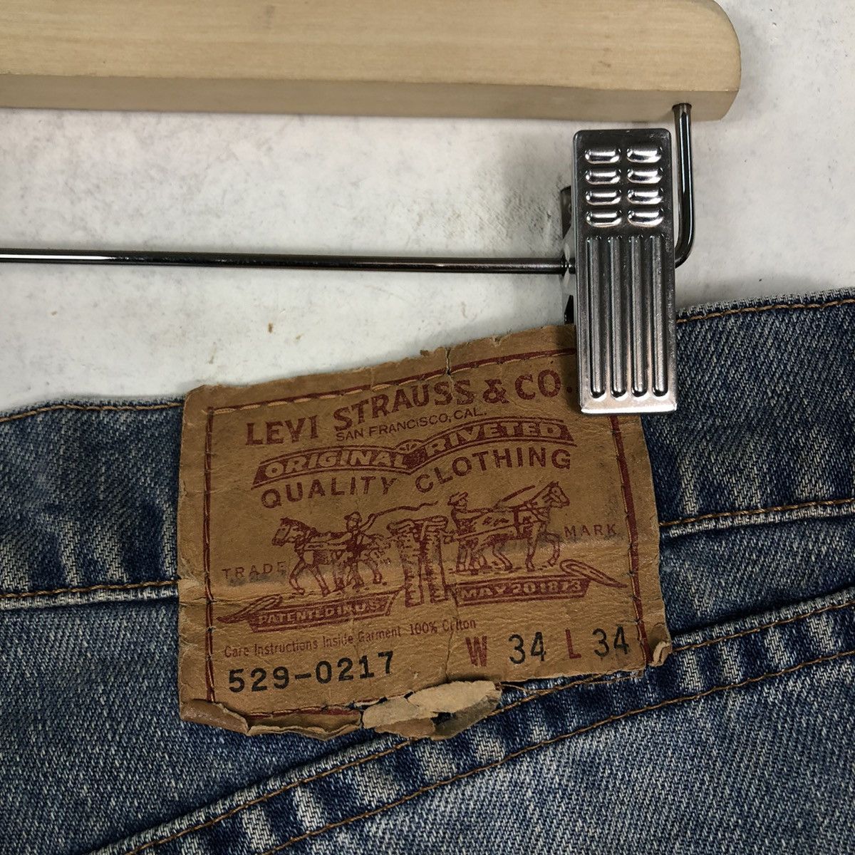 Levi's 🔥Vintage Levi’s Biker Denim Jeans Distressed Japan Size US 34 / EU 50 - 15 Thumbnail