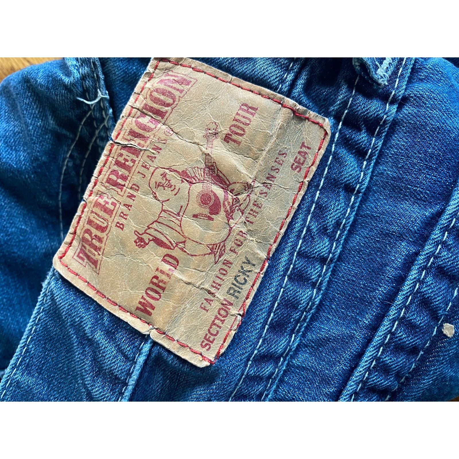 True Religion True Religion Jeans Mens Ricky Straight Denim Pockets 33 Size US 33 - 6 Thumbnail