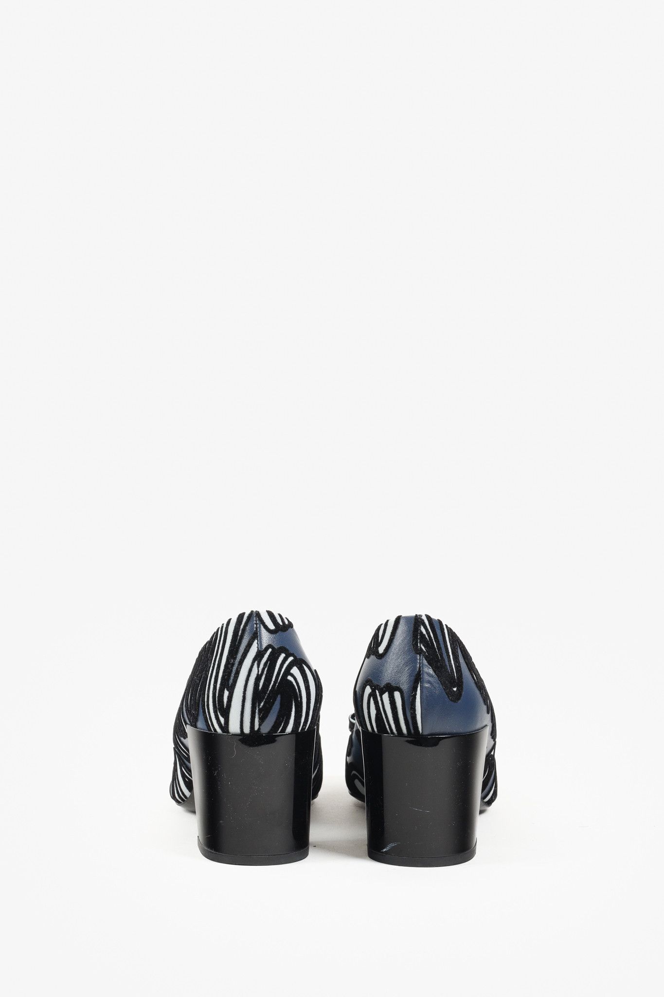 Pierre Hardy Pierre Hardy Leather Velvet Striped Heels Size US 11 / IT 41 - 3 Thumbnail