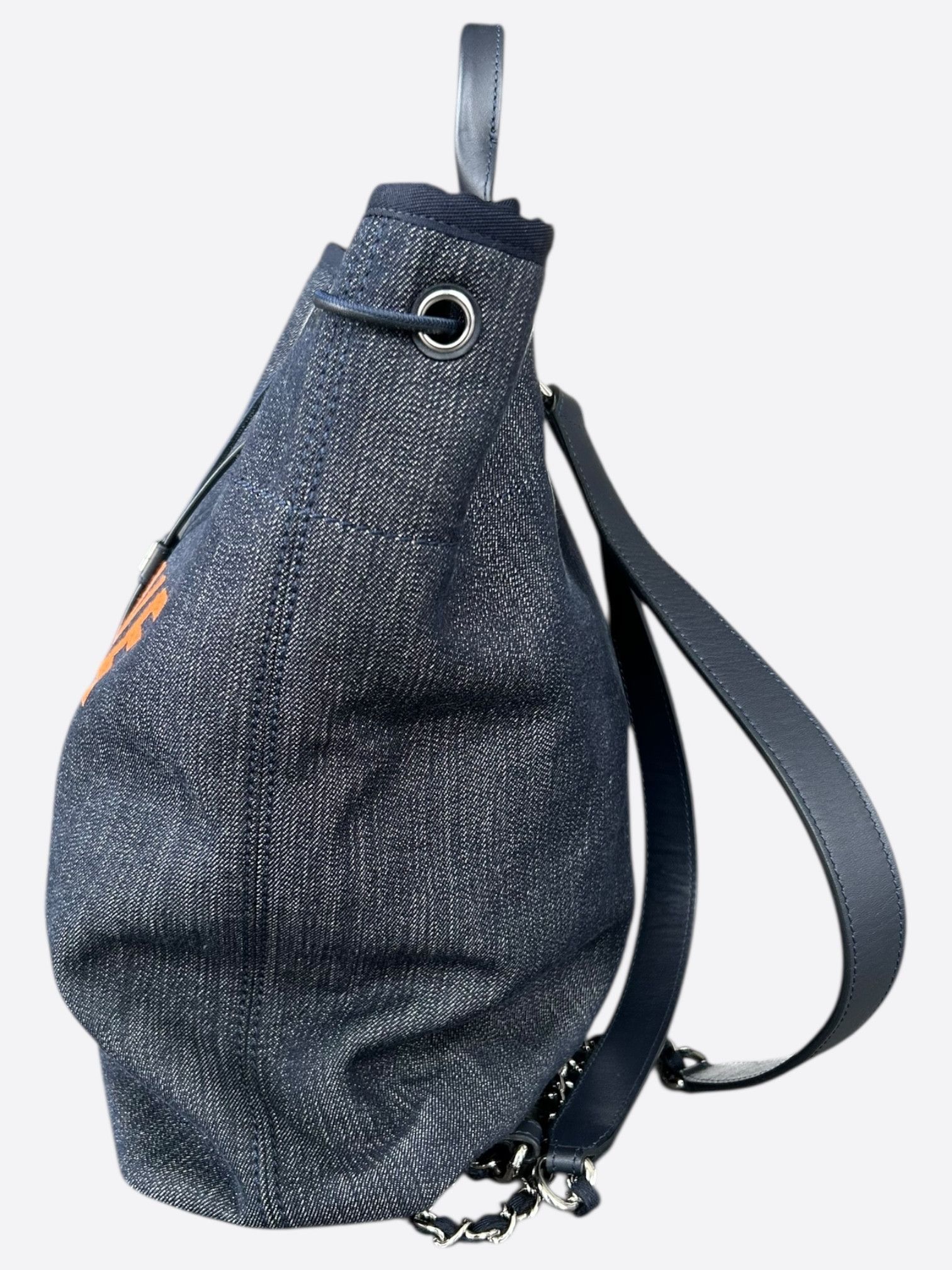 Chanel Chanel Blue & Orange Deauville Denim Drawstring Bag Size ONE SIZE - 4 Thumbnail