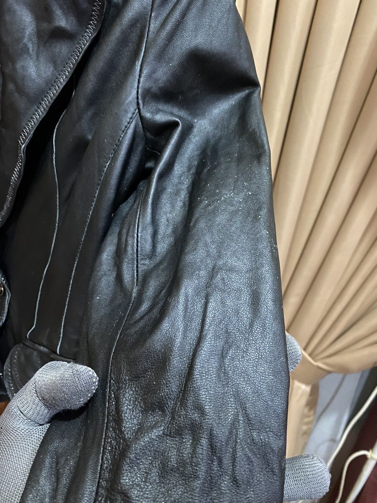 Other Vintage YK038 Black Leather Women’s Blazer Jacket - Classic Size XS / US 0-2 / IT 36-38 - 8 Thumbnail