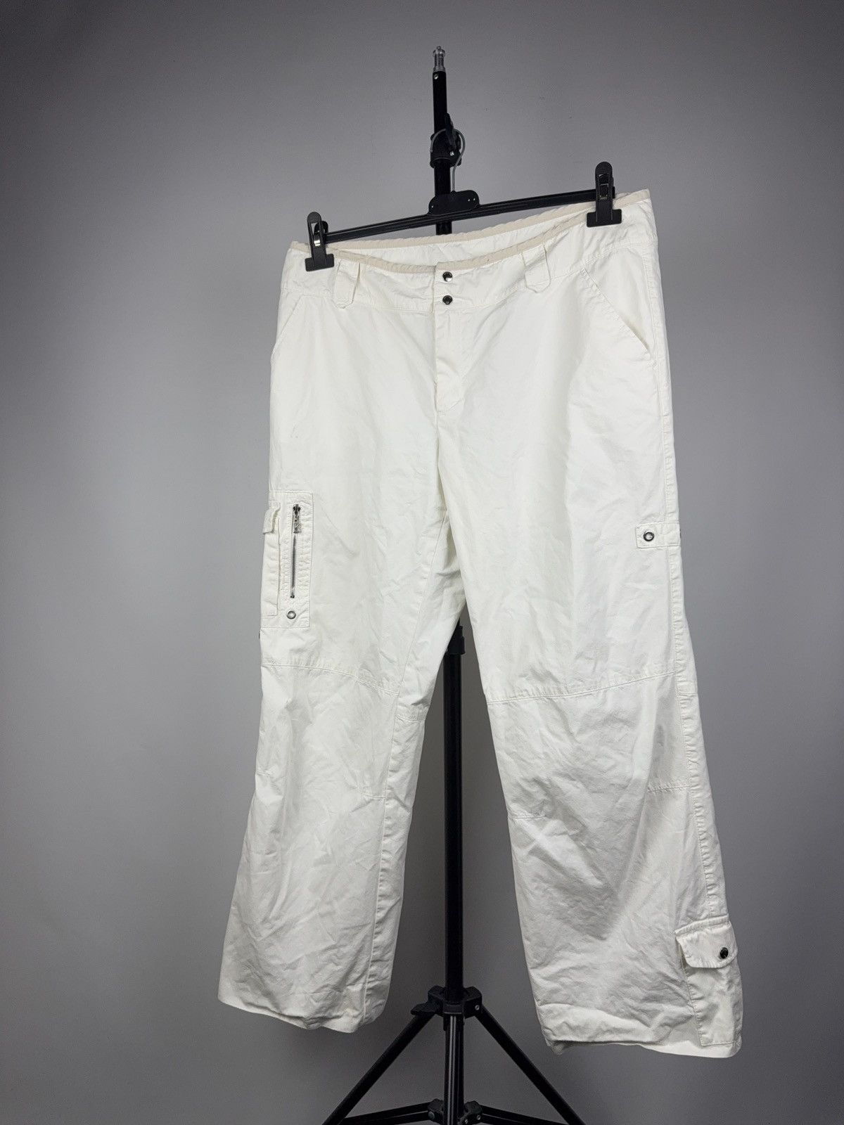 Bogner Avant Garde Y2K 00s Bogner White Technical Nylon Cargo Pants Size 33" - 2 Thumbnail