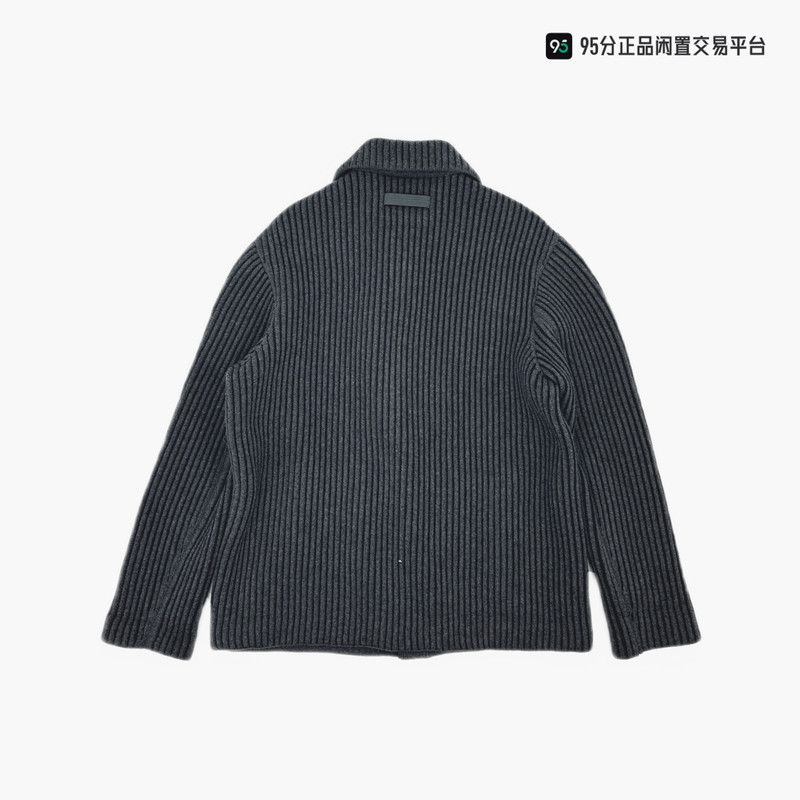 Ermenegildo Zegna Zegna FW24 Men's Solid Lapel Long-Sleeve Sweater Size US M / EU 48-50 / 2 - 1 Thumbnail