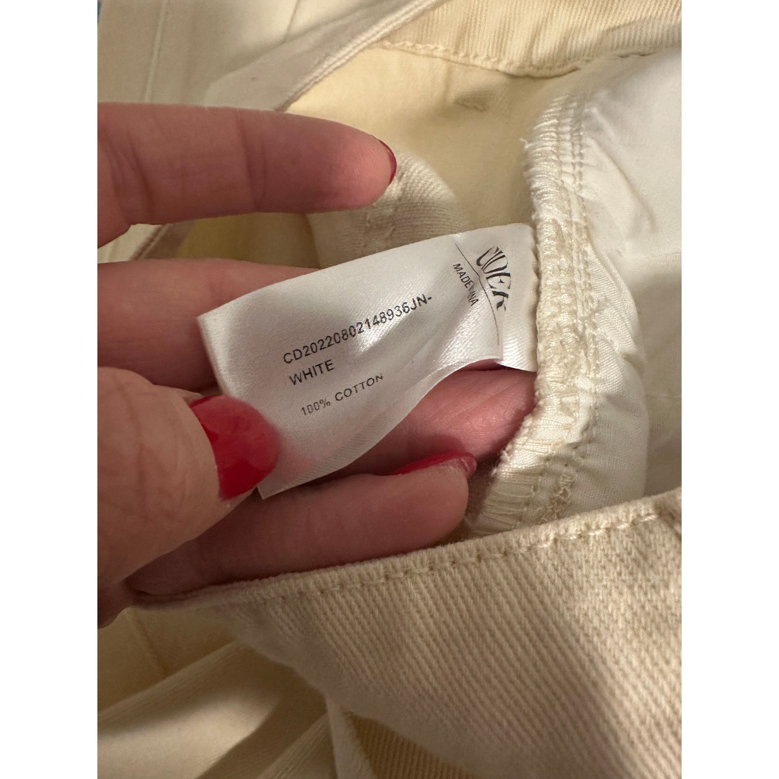 Cider Cider Women’s Small White Denim High Waist Wide Leg Jeans Size 28" / US 6 / IT 42 - 7 Thumbnail
