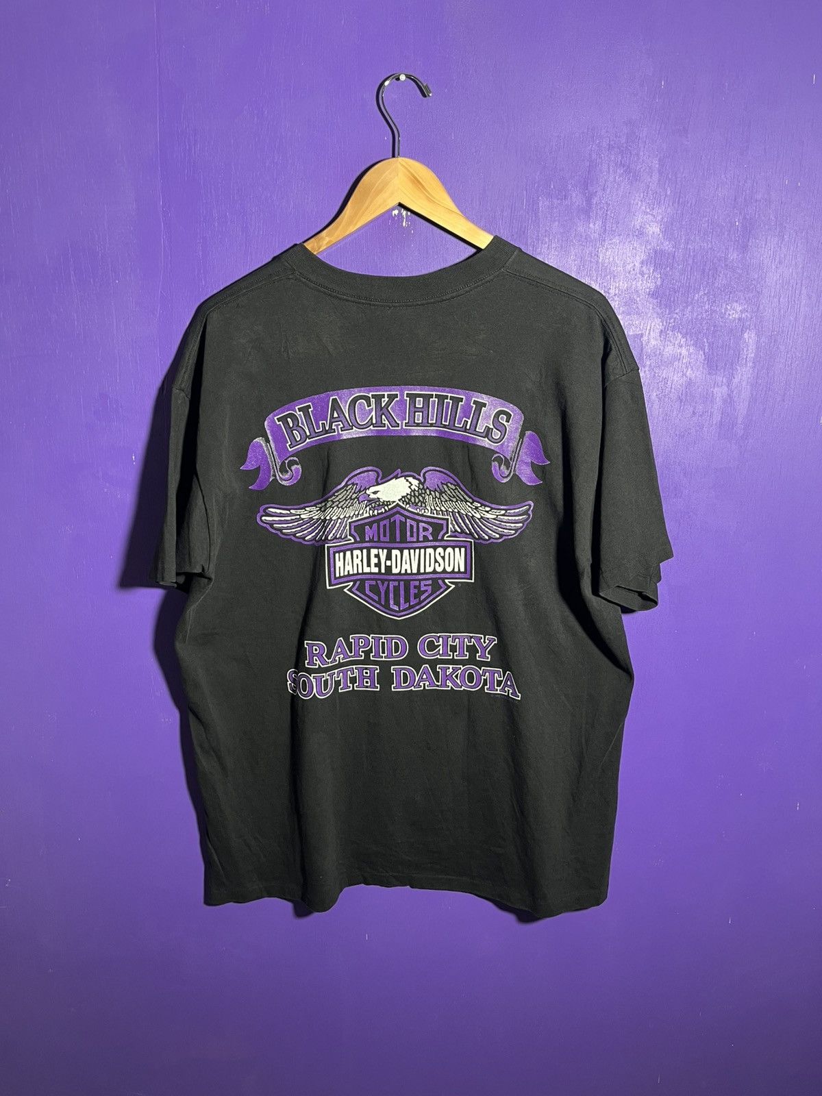 Harley Davidson Vintage 90s Harley Davidson wild at heart purple logo tee Size US XL / EU 56 / 4 - 2 Thumbnail