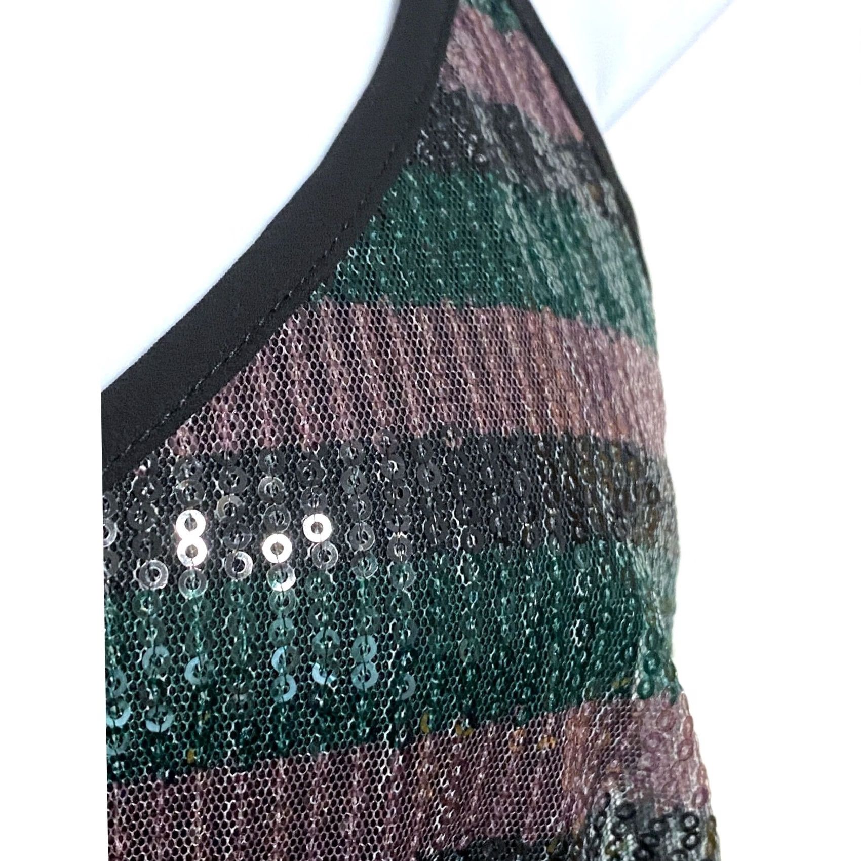 Vintage Wild Fable Sequin Top L Striped Camisole Whimsigoth Y2K Grunge Festival Bling Size L / US 10 / IT 46 - 2 Thumbnail