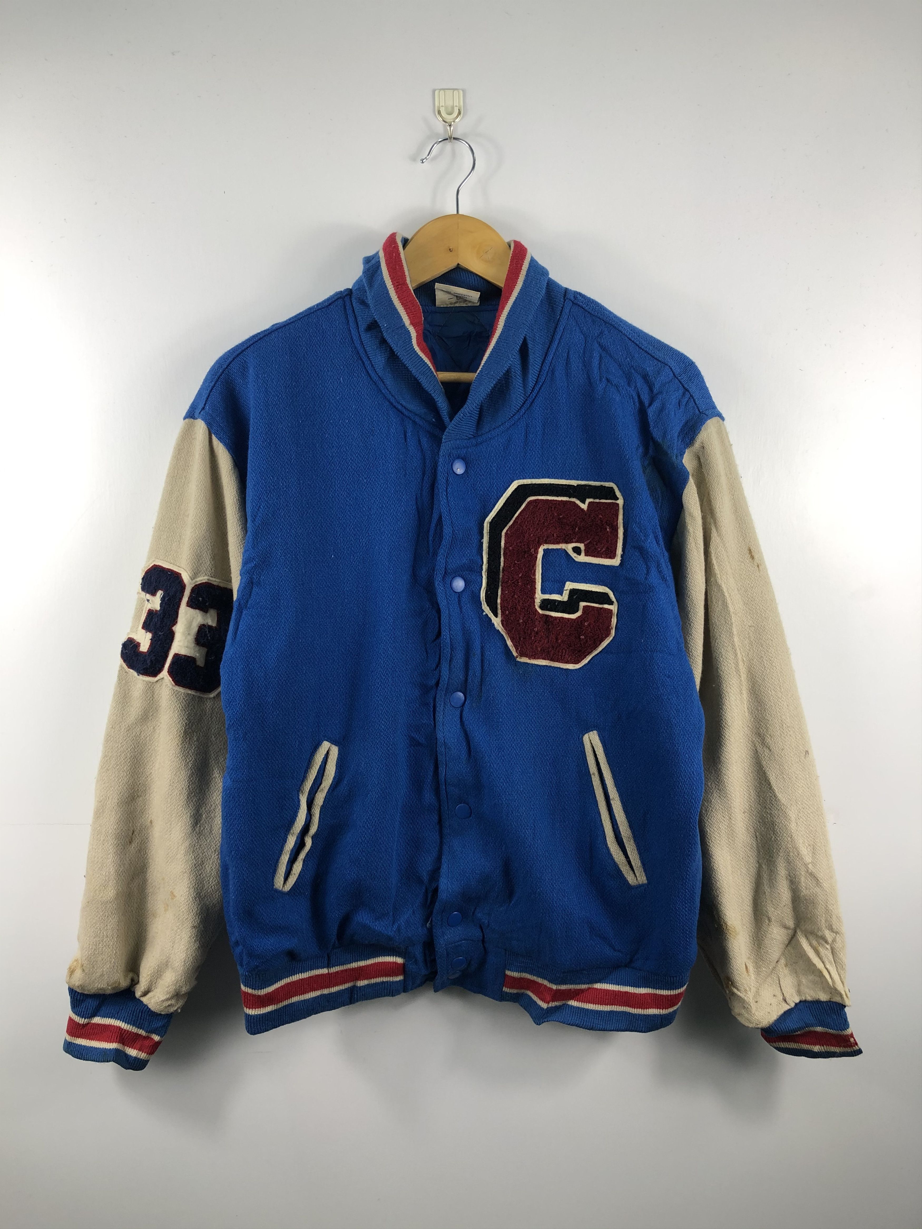 Other Vintage 90s Pas De Deux Varsity Jacket Blue V0004 Size US L / EU 52-54 / 3 - 2 Thumbnail