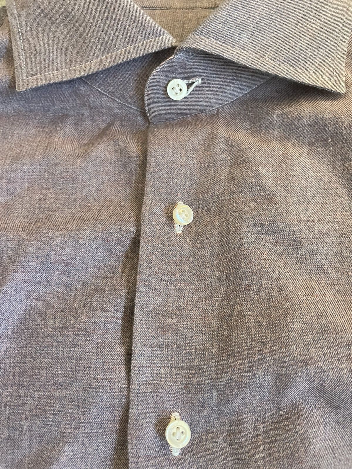 Isaia Cotton-Cashmere Dress Shirt Size US XXL / EU 58 / 5 - 6 Thumbnail