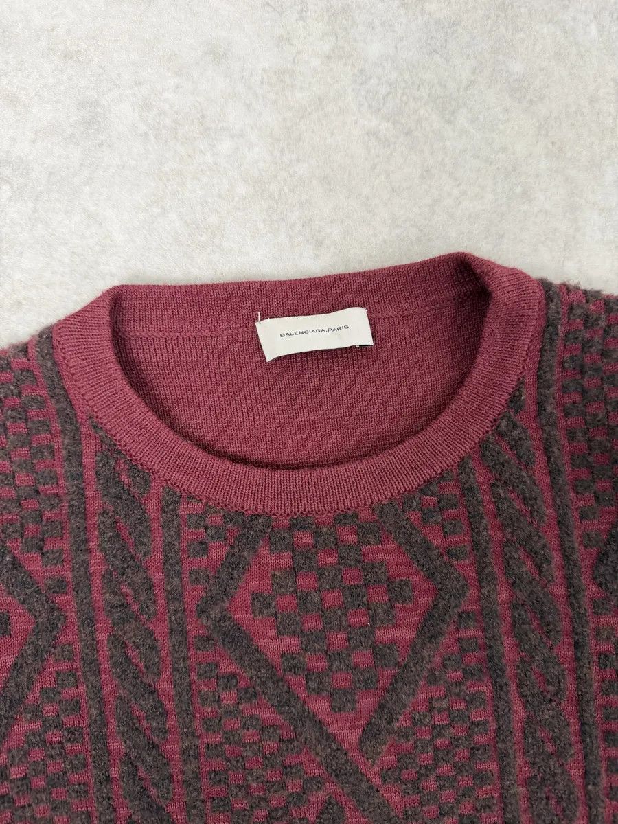 Balenciaga Balenciaga Red Two Tone Sweater Size US XS / EU 42 / 0 - 8 Thumbnail