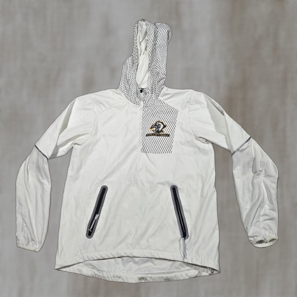 Vintage Floyd VA Buffalo Volleyball White Rain Jacket Coat Full Zip Adult Women's XS Coat Women XS White Rain Coat Full Zip Size XS / US 0-2 / IT 36-38 - 1 Thumbnail