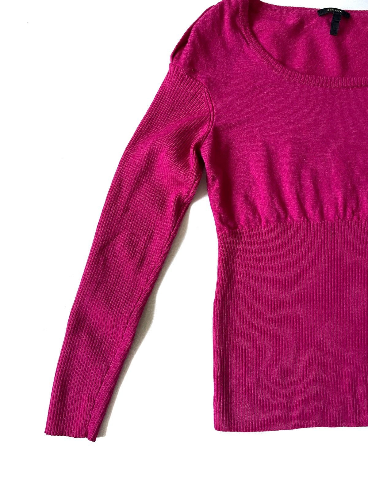 Escada Escada Women Ribbed Pink Sweater Size 40/M Luxury Style Size M / US 6-8 / IT 42-44 - 2 Thumbnail