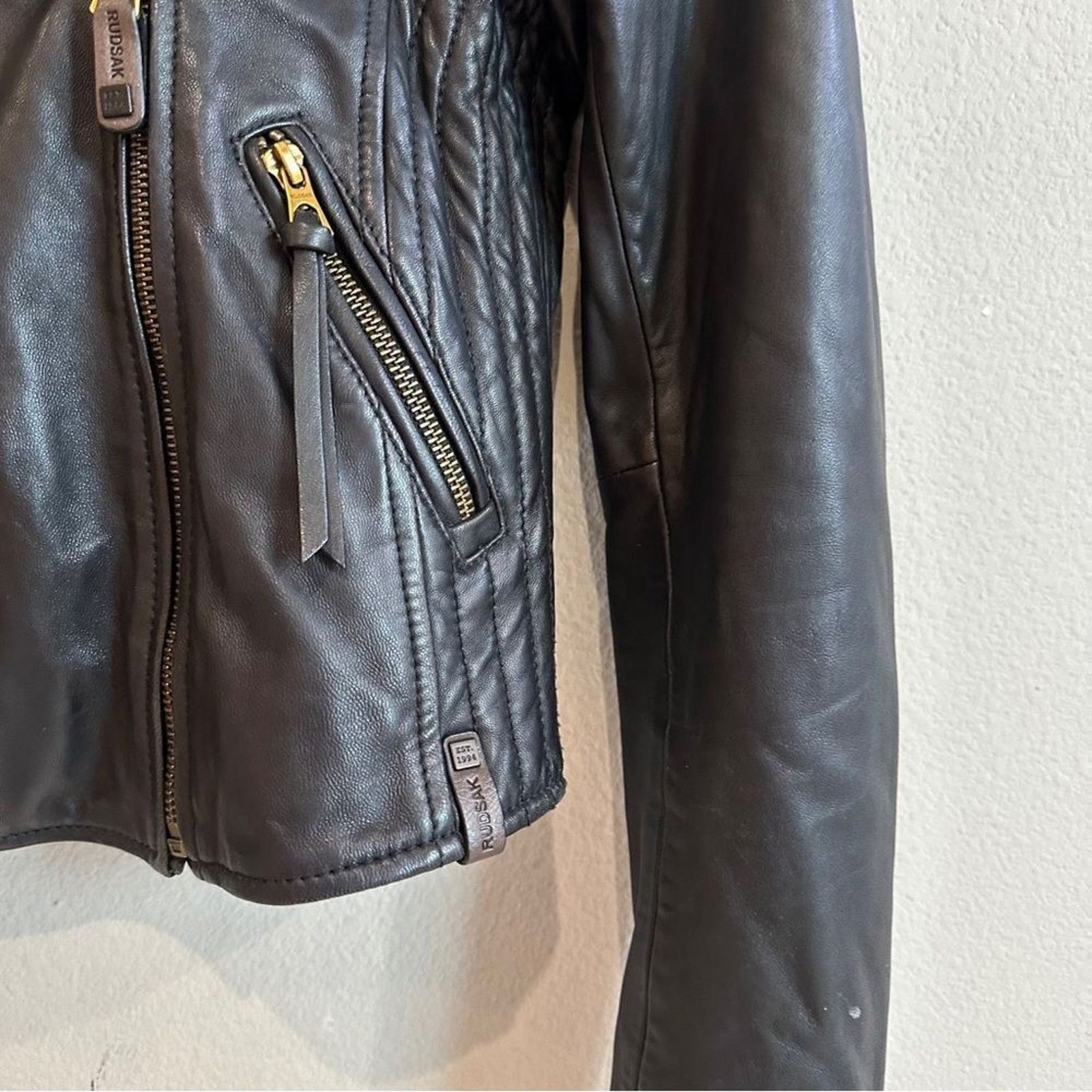 Rudsak Rudsak | XS | black cropped leather jacket Size XS / US 0-2 / IT 36-38 - 2 Thumbnail