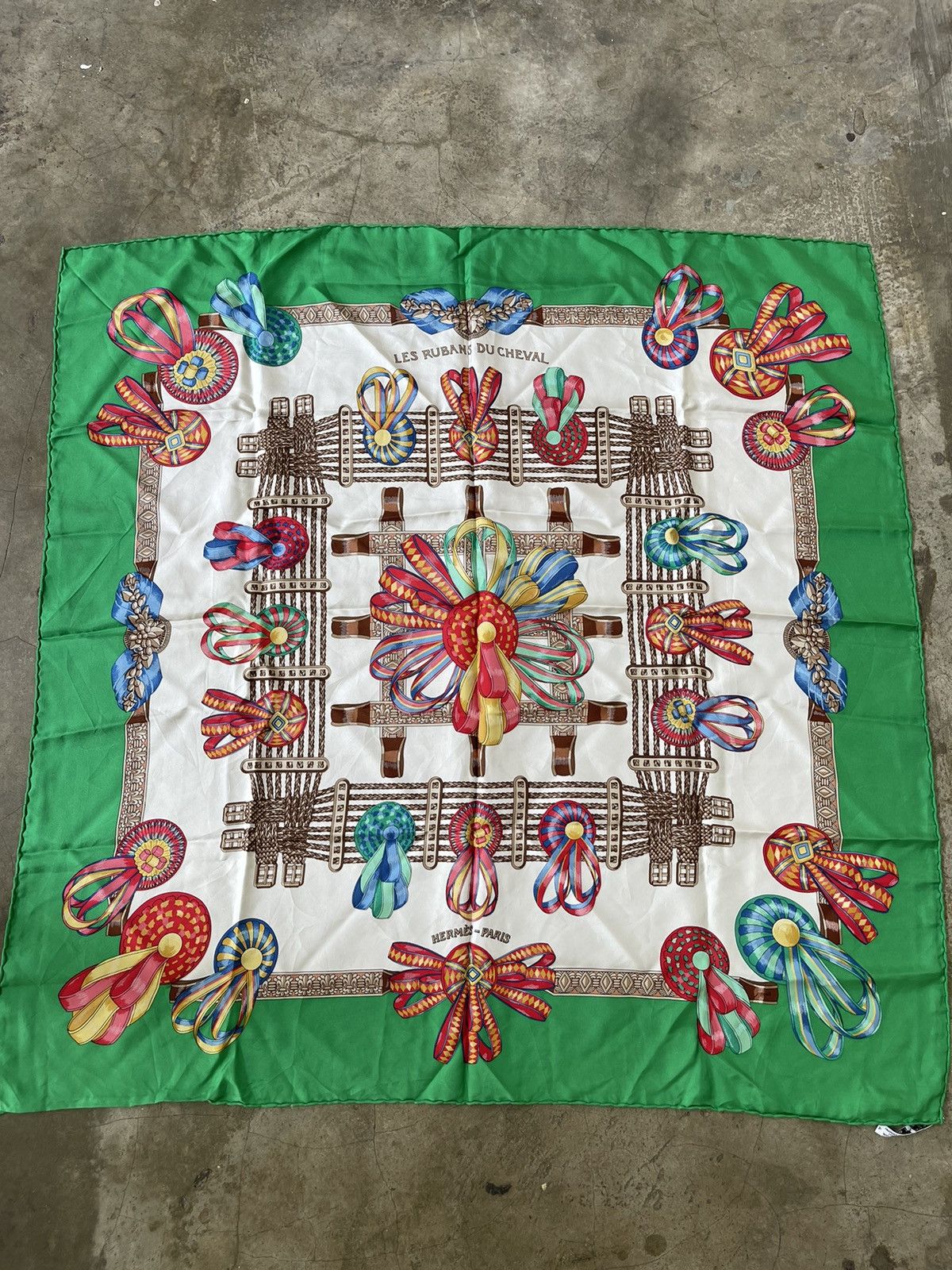 Hermes Hermes Les Rubans Du Cheval Silk Scarf Size ONE SIZE - 1 Thumbnail
