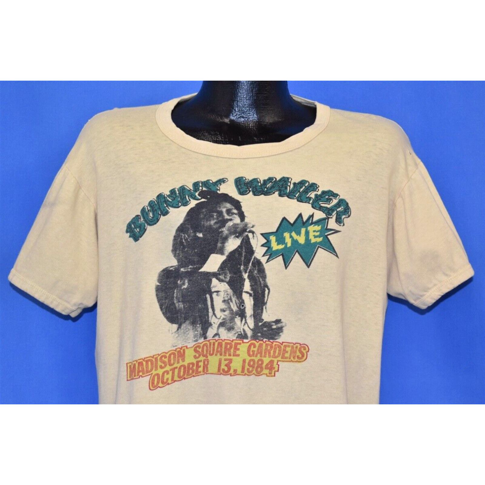 image of VTG 80's Bunny Wailer Madison Square Gardens Nyc 1984 Reggae Concert T-Shirt XL in White, Men's