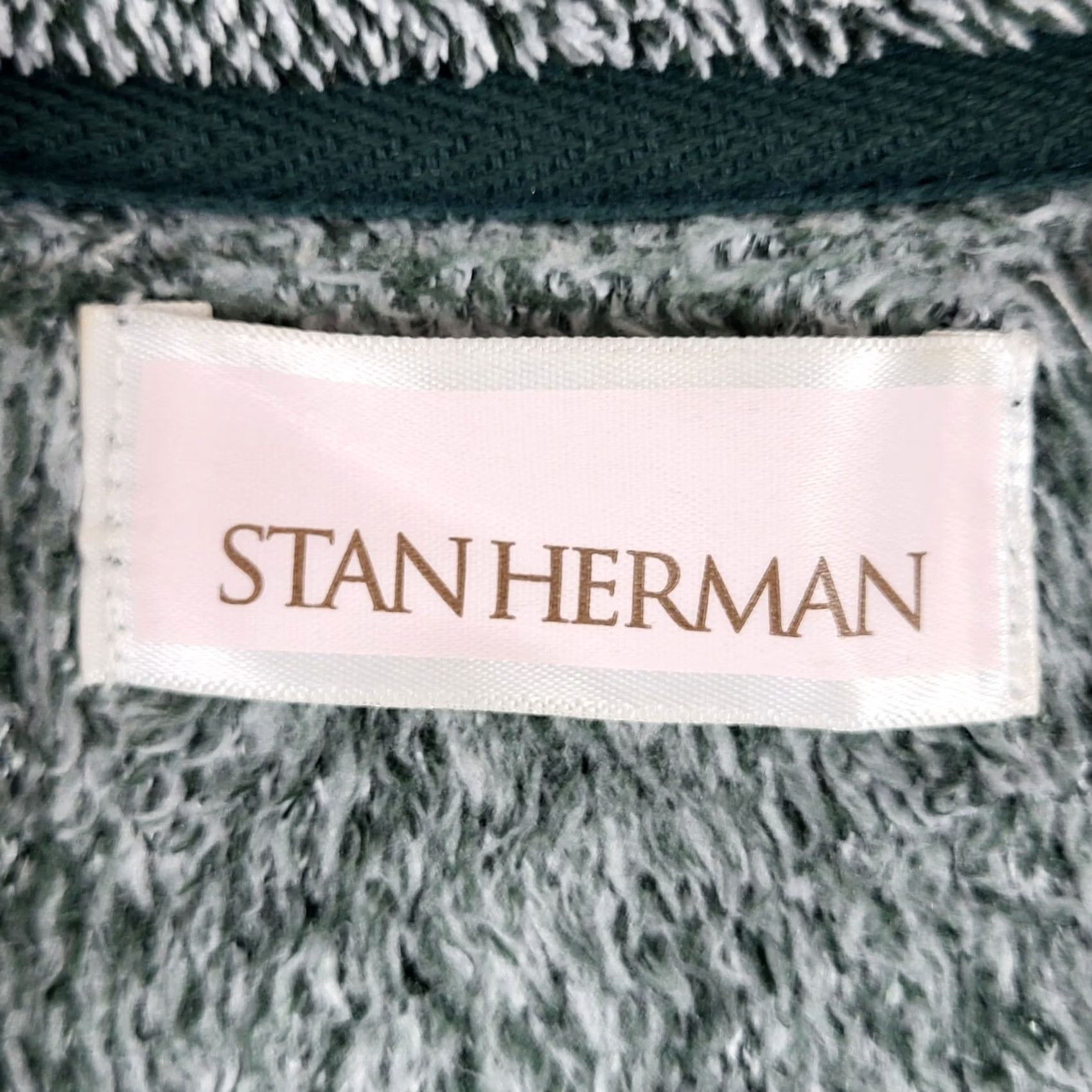 Vintage Stan Herman Fleece Jacket Women Small Green Mock Neck Zip Up Pockets Size S / US 4 / IT 40 - 3 Thumbnail