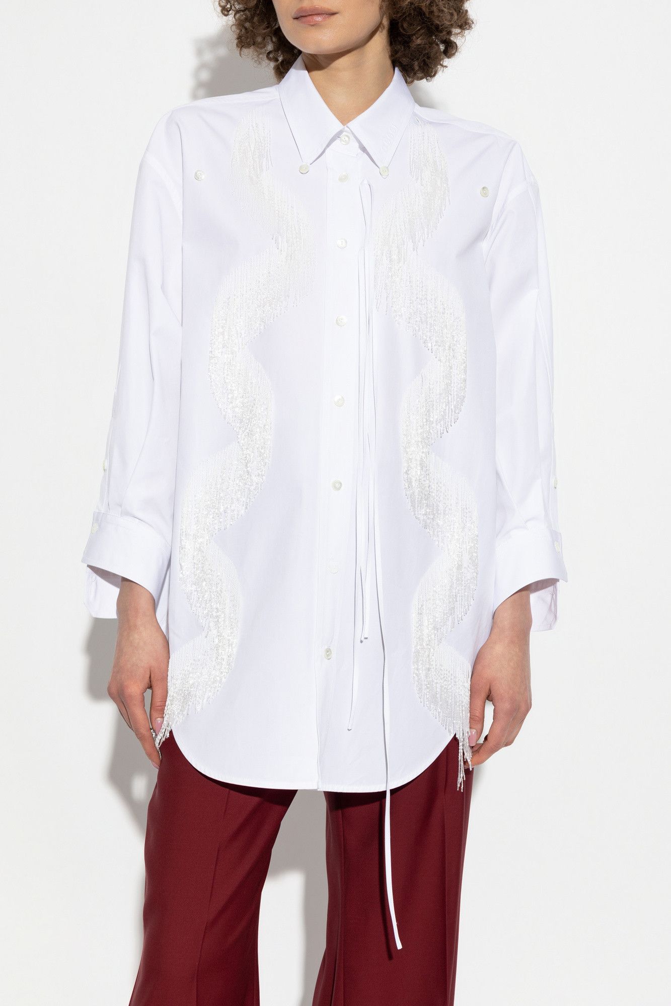 Gucci o1la5ras0526 Button Shirt in White Size S / US 4 / IT 40 - 3 Thumbnail