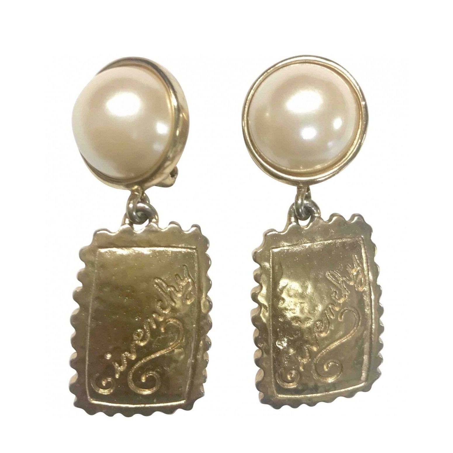 Givenchy Vintage Givenchy faux pearl and golden dangle earrings Size ONE SIZE - 1 Thumbnail