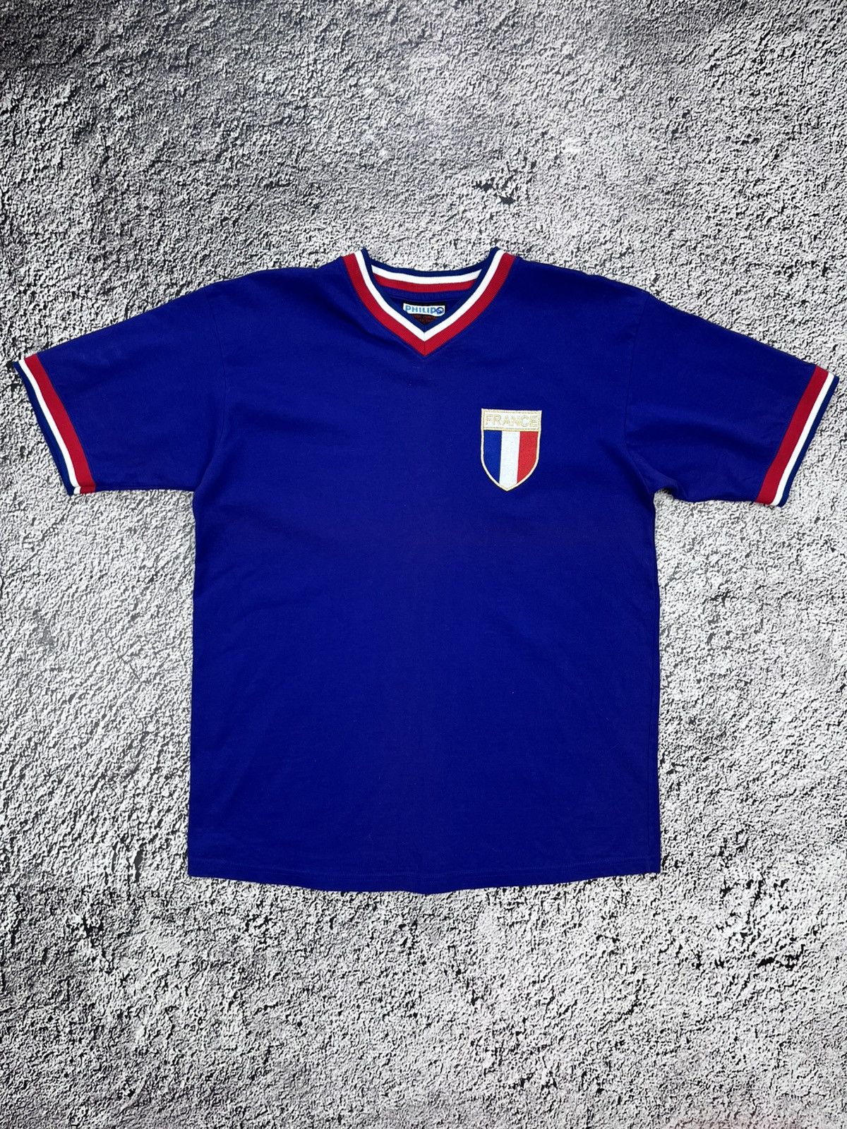 Vintage France Philips soccer faded tee logo size L