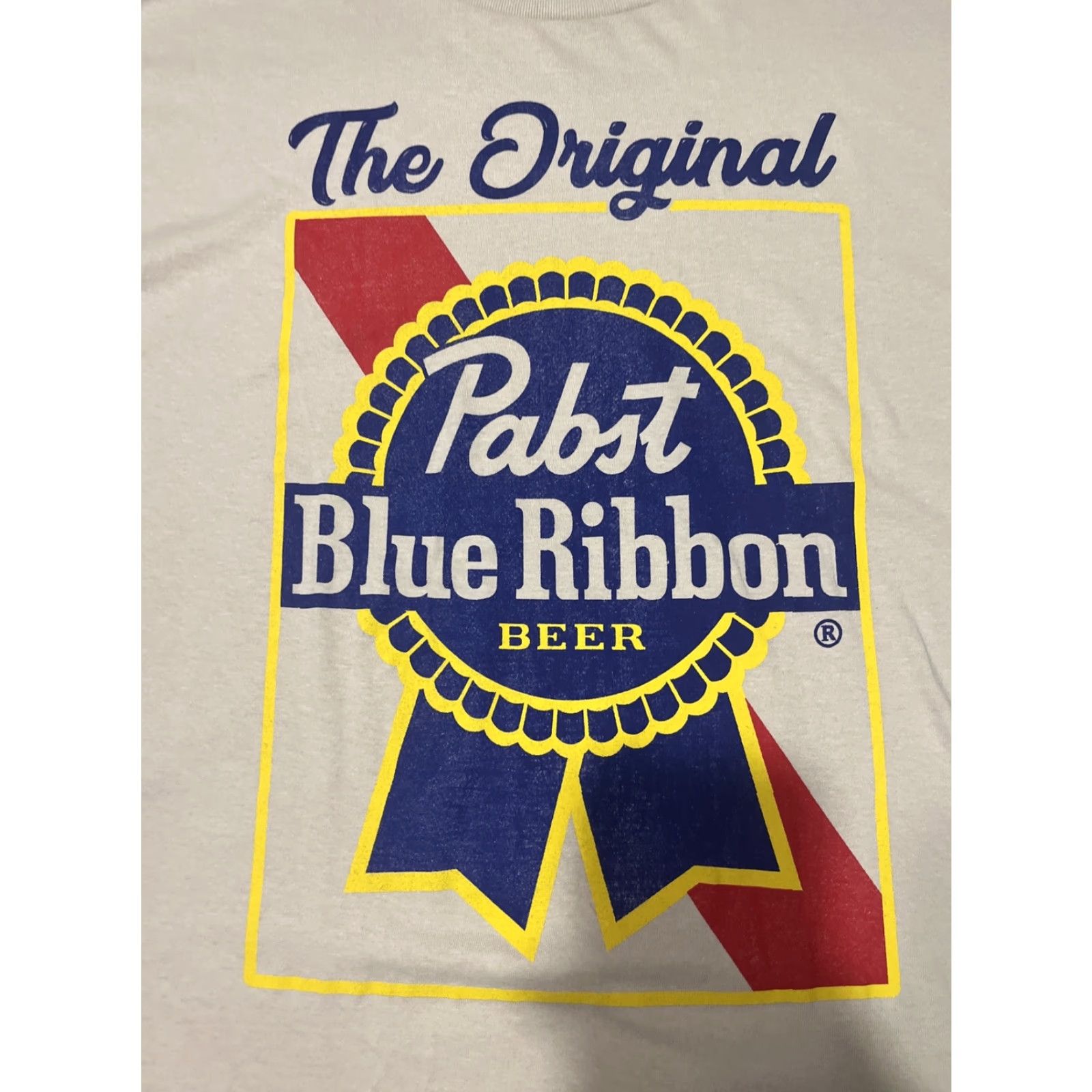 Vintage VINTAGE PABST BLUE RIBBON BEER T-Shirt Men 4XL Ivory Cotton Logo Short Sleeve Regular Size US XXL / EU 58 / 5 - 2 Thumbnail