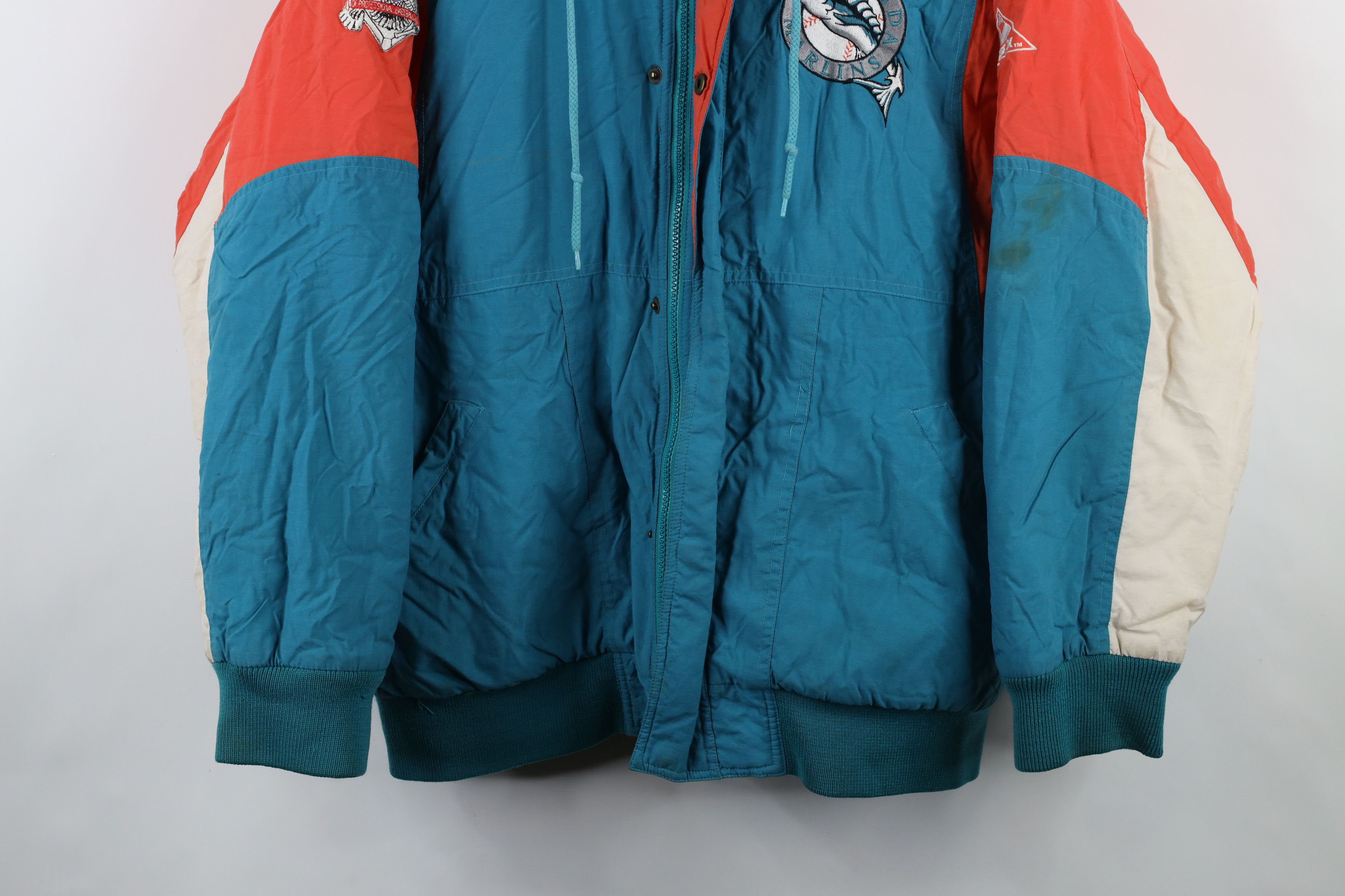 Vintage Vintage 90s Spell Out Florida Marlins Baseball Puffer Jacket Size US L / EU 52-54 / 3 - 3 Thumbnail