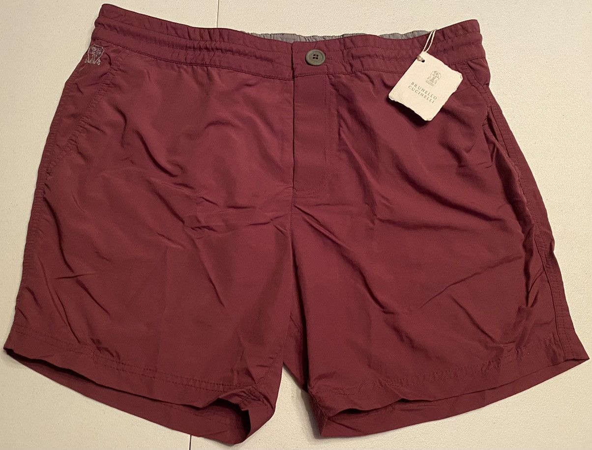 Brunello Cucinelli Brunello Cucinelli 🇮🇹 Oxblood Techno Resort Swim Shorts L NWT Size US 36 / EU 52 - 8 Thumbnail
