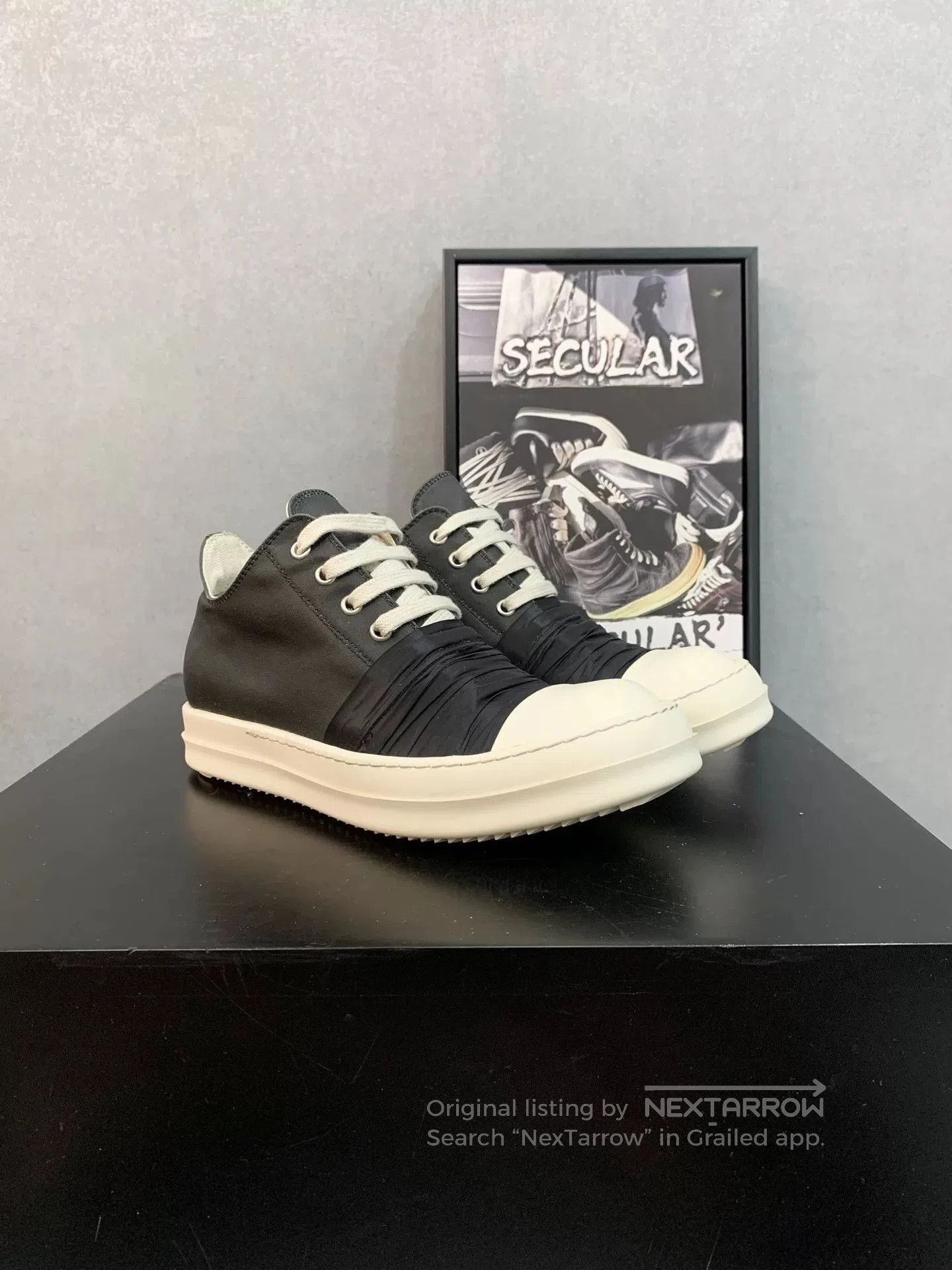 Rick Owens Rick Owens Black Silk Low. Size US 6.5 / IT 36.5 - 3 Thumbnail