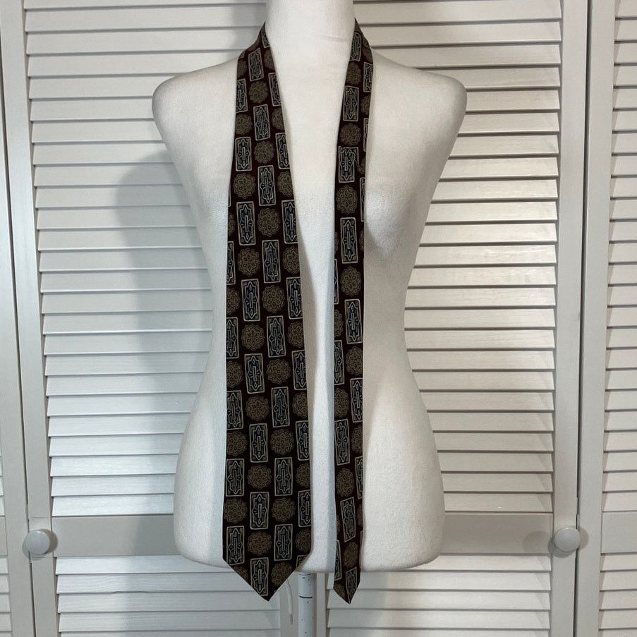 Other Charleston Tie Rack 80’s 90’s Geometric Silk Necktie 59” Size ONE SIZE - 1 Thumbnail
