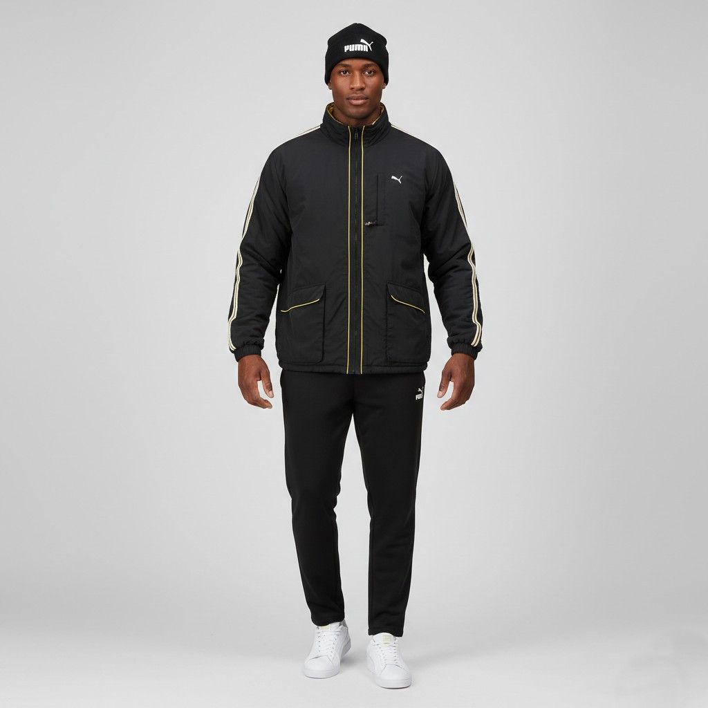 Puma Puma Men XXL Jacket Black Nylon Padded Vintage 0572 Size US XXL / EU 58 / 5 - 1 Thumbnail