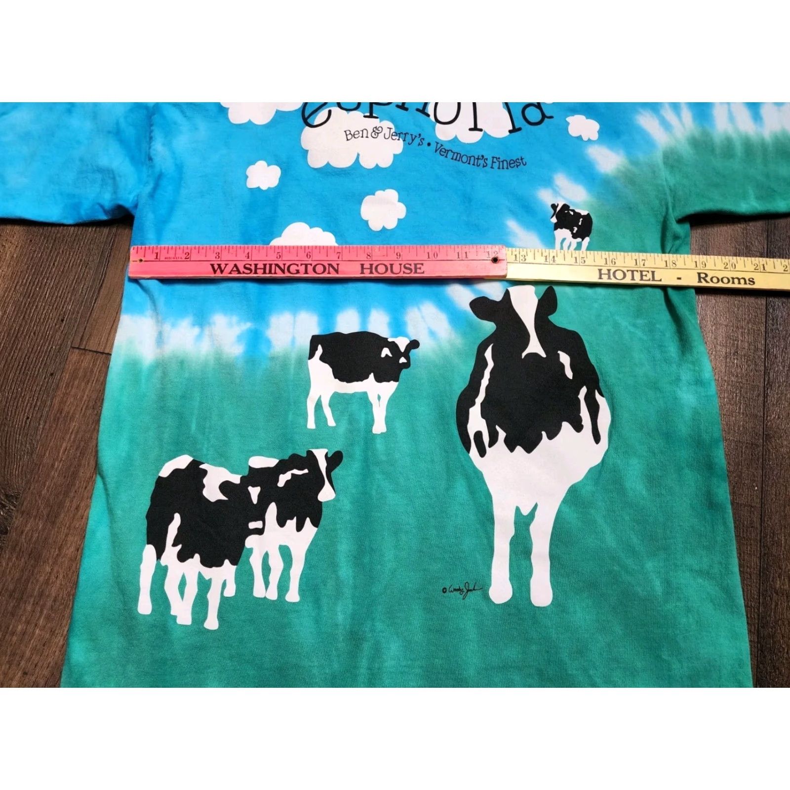 Vintage Mens L Ben & Jerry’s Ice Cream Euphoria AOP Tie Dye T Shirt Made In USA Size US L / EU 52-54 / 3 - 4 Thumbnail