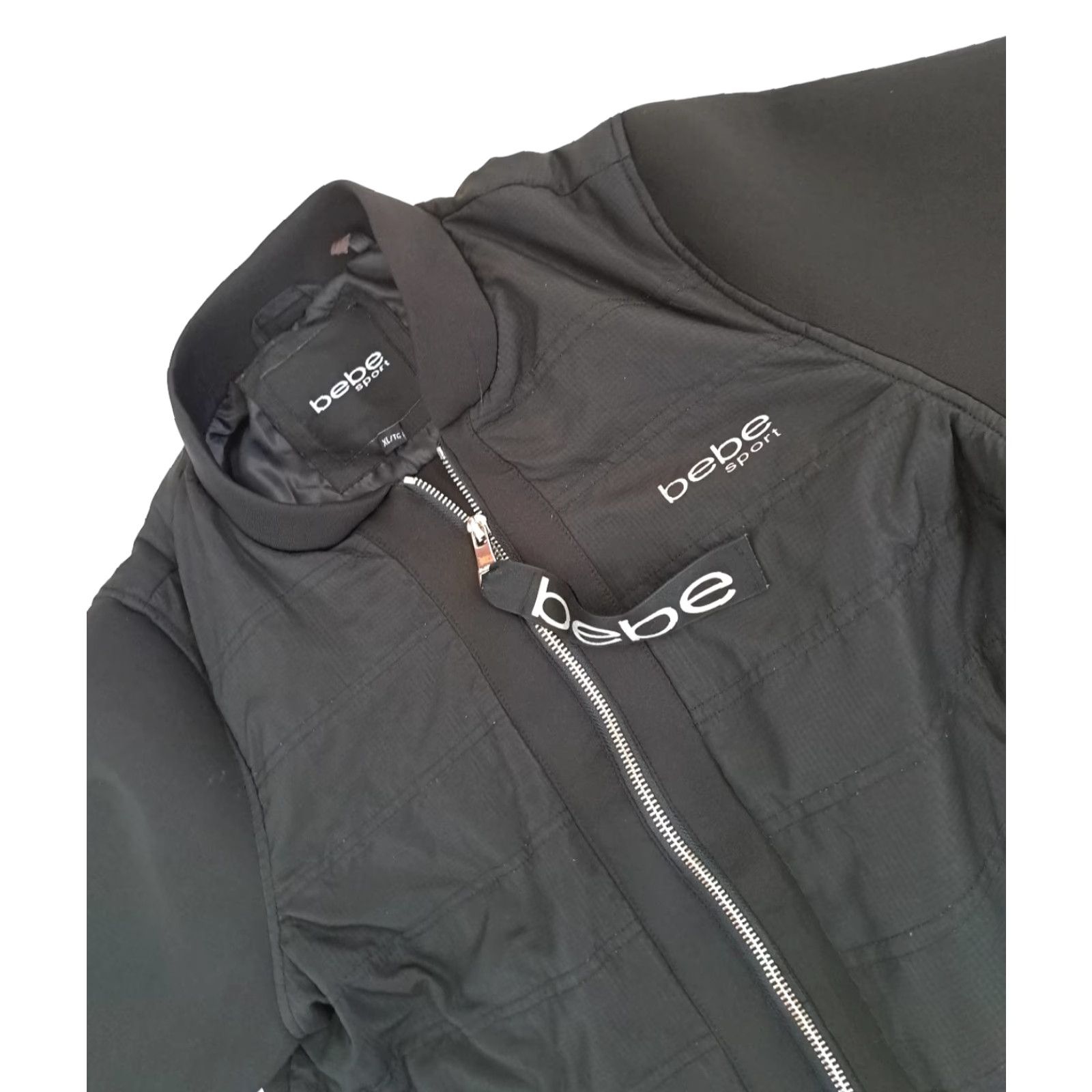 Bebe VINTAGE BEBE SPORT Jacket (Full Zip, Pockets) Black XL Women Track Shirt? Size XL / US 12-14 / IT 48-50 - 4 Thumbnail