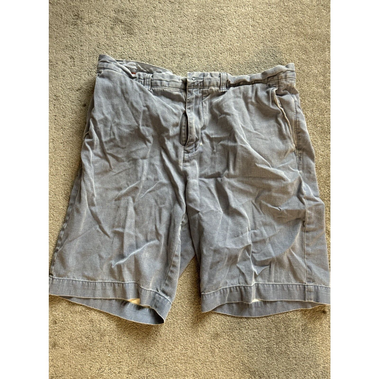Tommy Bahama Tommy Bahama Shorts Silk Cotton Blend 10” Inseam Denim Blue 35 Solid Casual Mens Size US 35 - 4 Thumbnail