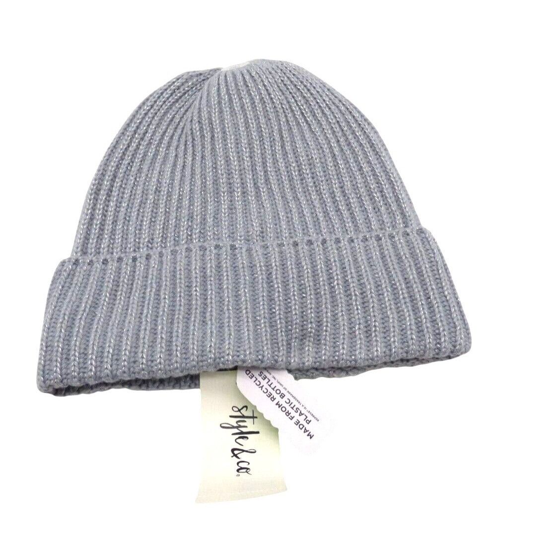 Other Style & Co Women's Solid Shine Cuff Beanie Gray Size ONE SIZE - 3 Thumbnail
