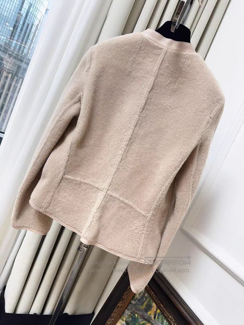 Hermes Hermes Light Pink Naked Color Leather and Fur Jacket Size XS / US 0-2 / IT 36-38 - 2 Thumbnail