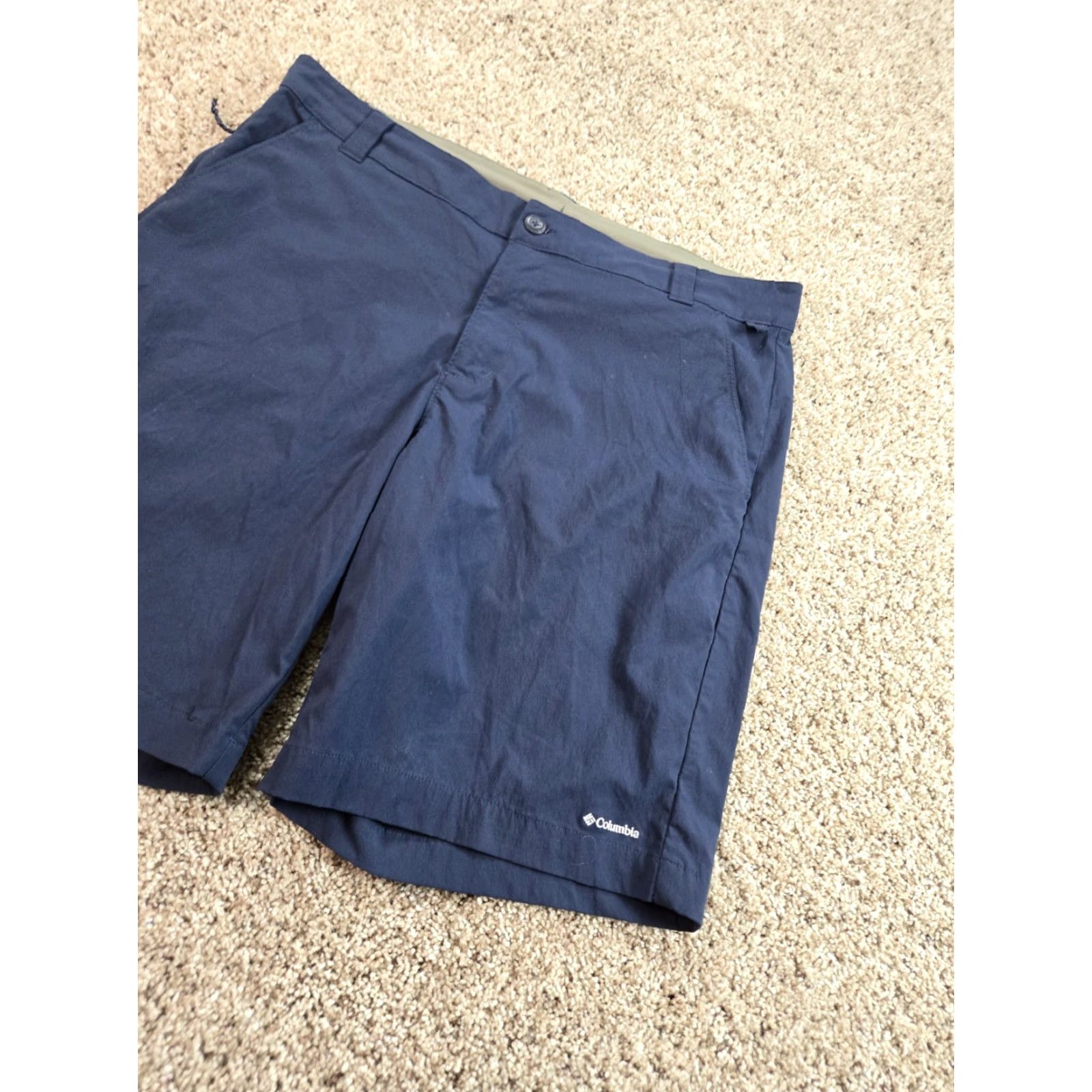 Vintage Columbia Mens Short Chino Blue 10" Inseam Stretch Pockets Logo Regular Waist 36 Size US 36 / EU 52 - 2 Thumbnail