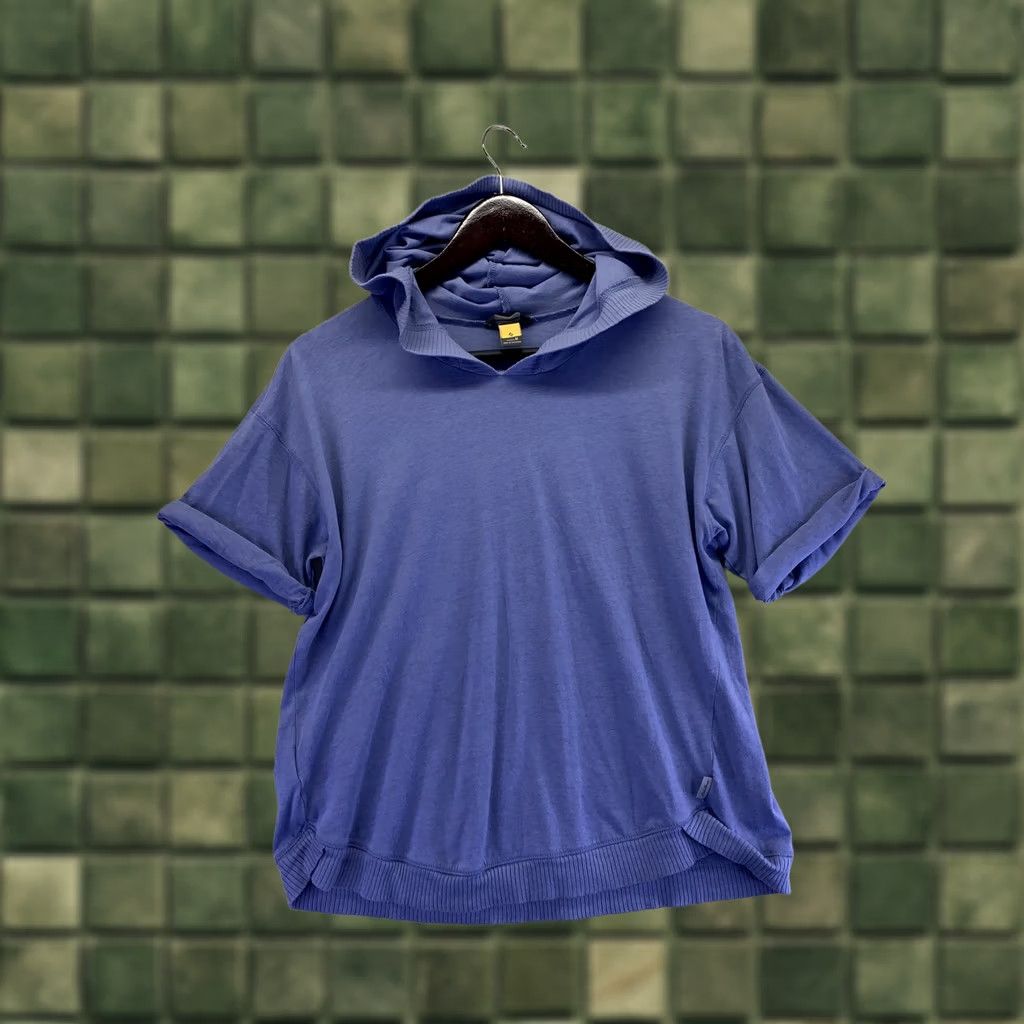 Eddie Bauer Eddie Bauer Womens M Blue Hooded Crop Short Sleeve T-Shirt Top-6328 Size 32" / US 10 / IT 46 - 1 Thumbnail