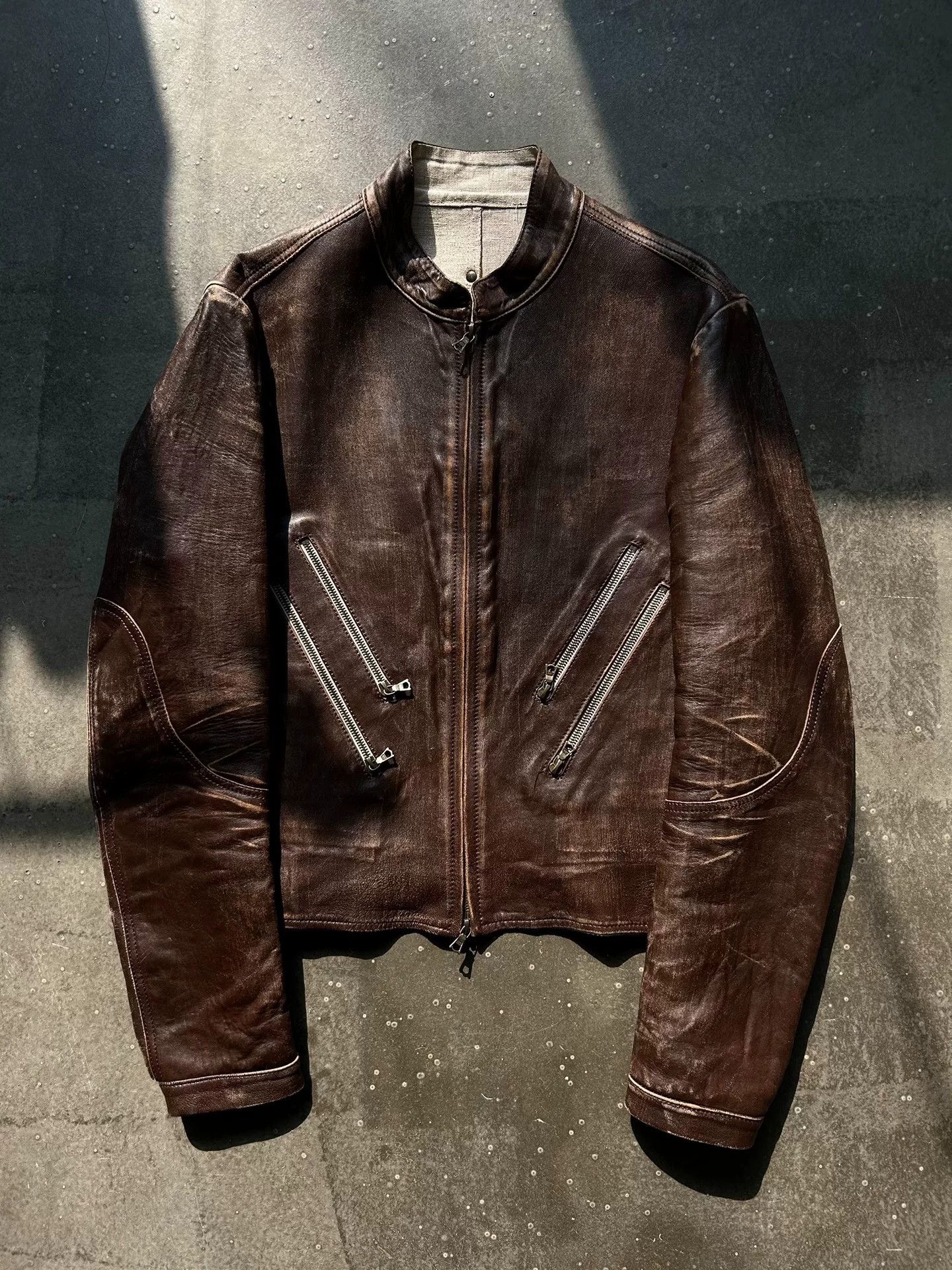 Isaac Sellam Experience distressed leather jacket with four pockets Size US M / EU 48-50 / 2 - 1 Thumbnail