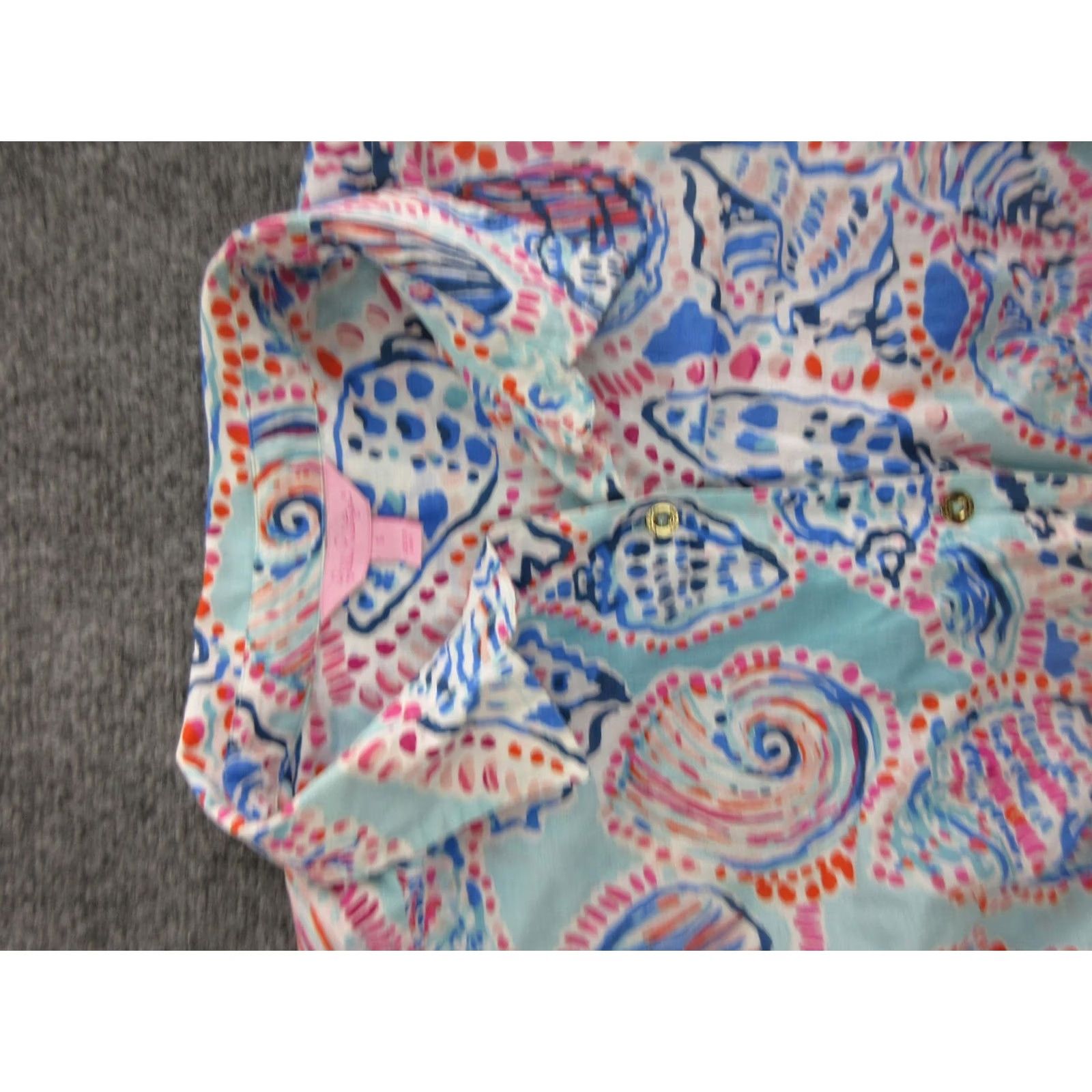 Lilly Pulitzer Lilly Pulitzer Shirt Dress Womens Small Multicolor Seashell Print Button Tunic Size S / US 4 / IT 40 - 5 Thumbnail