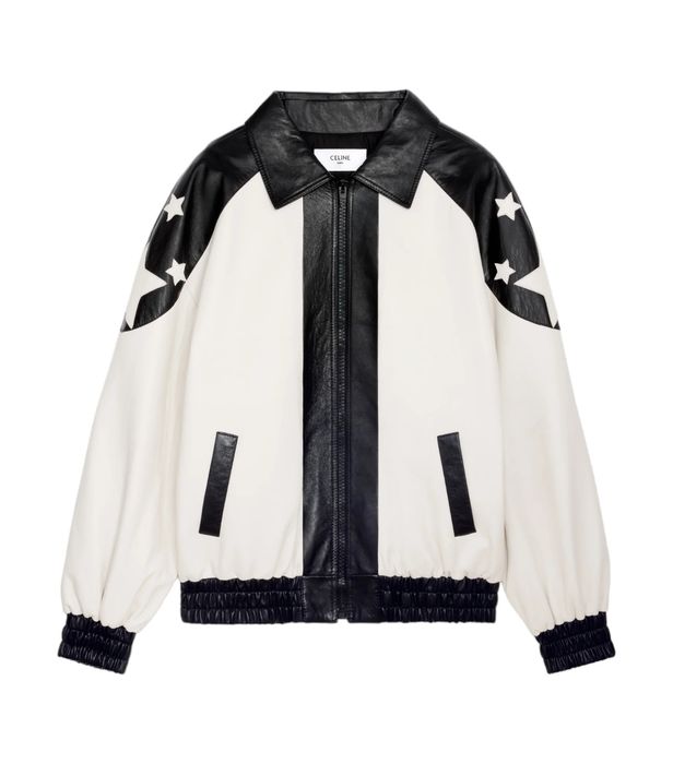 Celine white discount leather jacket