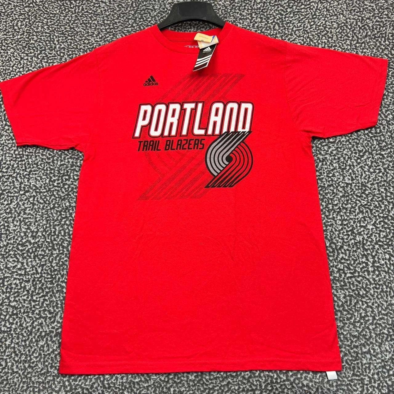Adidas Portland Trailblazers Shirt Men Short Sleeve Cotton New L Size US L / EU 52-54 / 3 - 1 Thumbnail