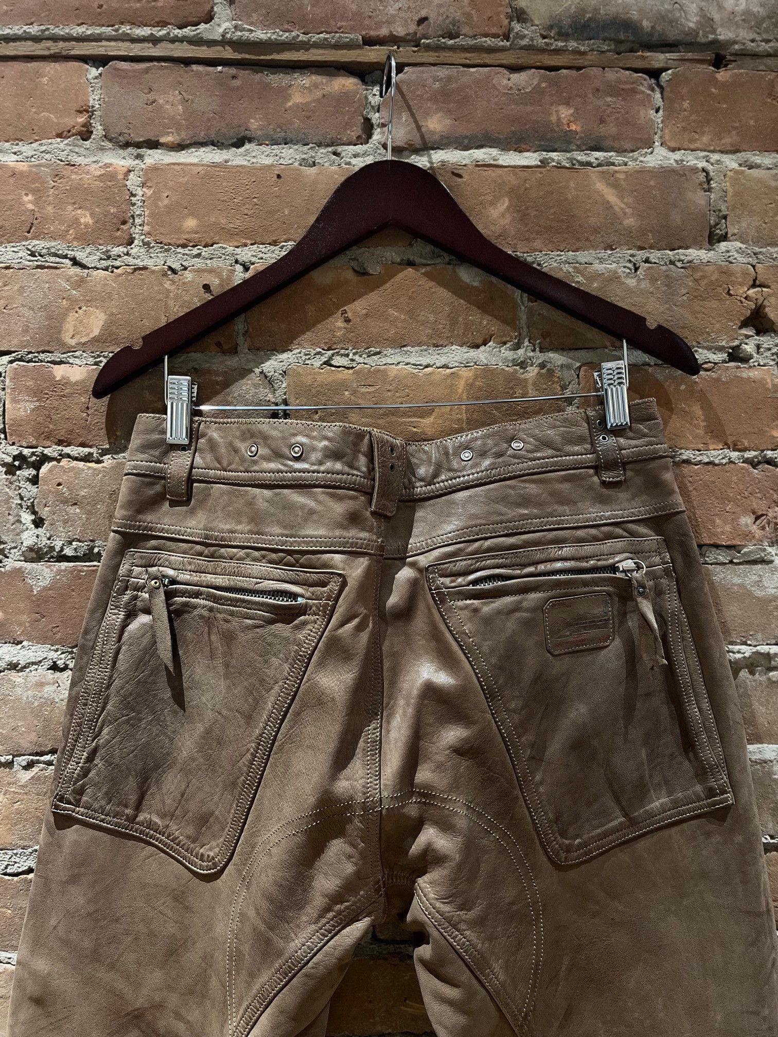Diesel Diesel “Industry Division” Distressed Brown Leather Pants Size US 32 / EU 48 - 5 Thumbnail