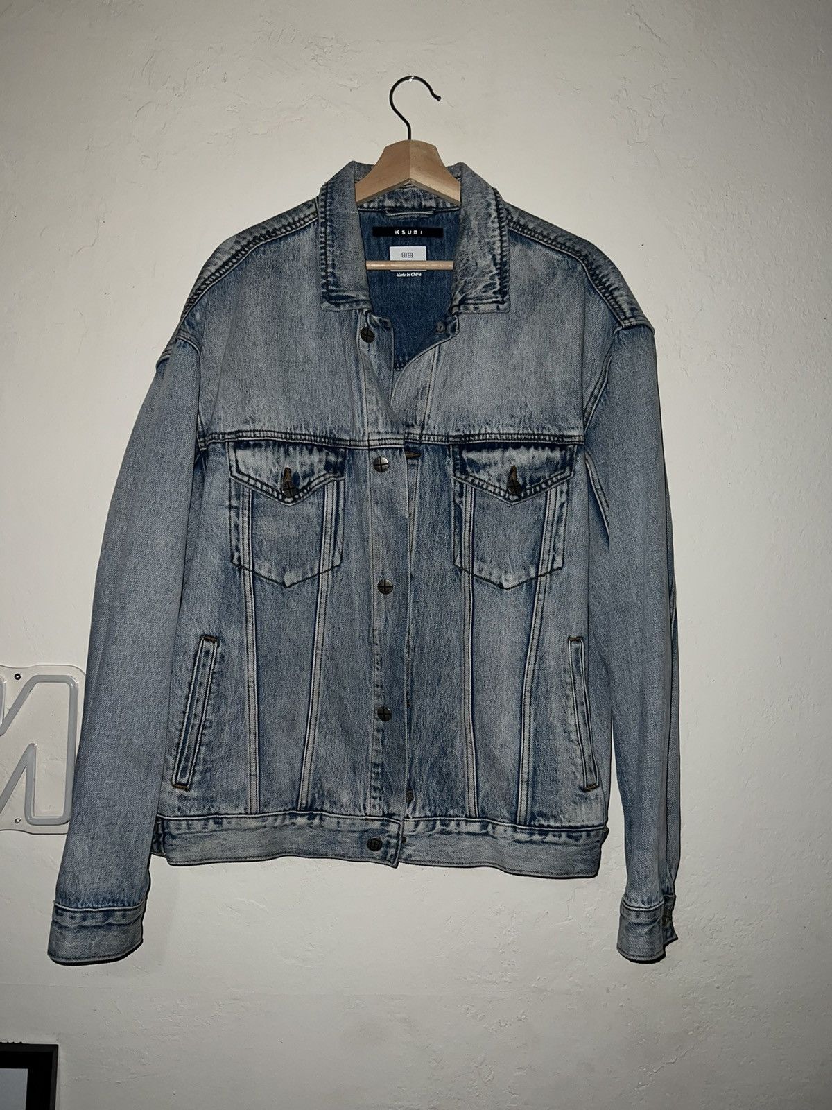 Ksubi Worn 1x XL Light Blue Ksubi Back Logo Denim Jacket Size US XL / EU 56 / 4 - 4 Thumbnail