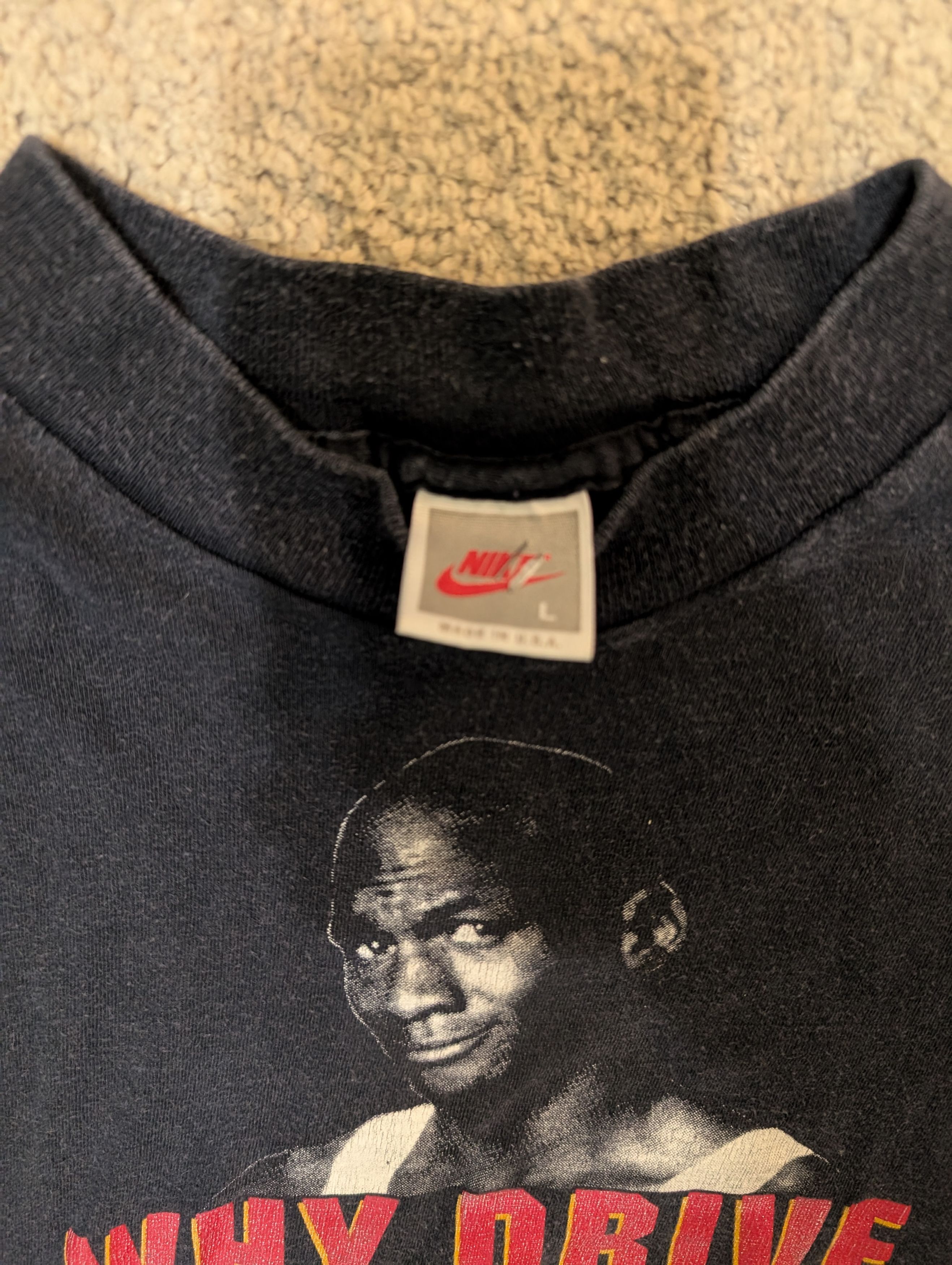 Jordan Brand × Nike Vintage Nike Micheal Jordan "Why Drive?" Tee Size US L / EU 52-54 / 3 - 3 Thumbnail