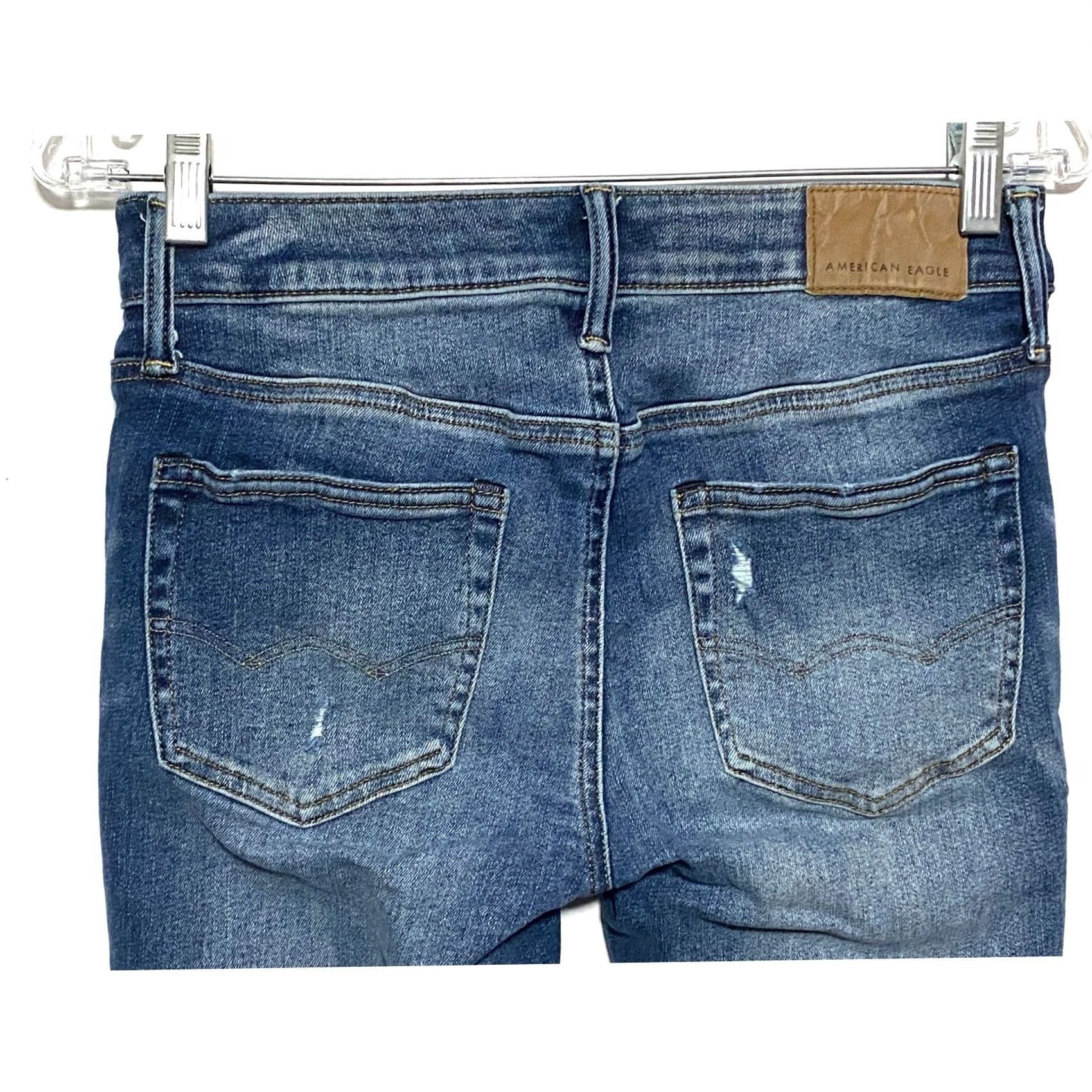 American Eagle Outfitters VINTAGE American Eagle Outfitters Airflex 360 Skinny Jeans Mens 29x32 Distressed Ripped Grunge Punk Rock 5-Pocket Denim Blue Mens Size US 29 - 3 Thumbnail